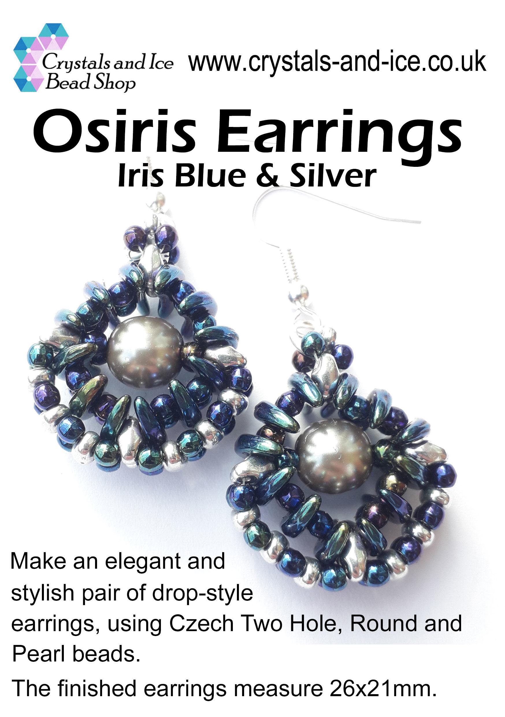 Osiris Earrings Kit - Blue Iris and Silver
