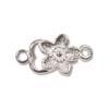 Small Flower Toggle and Bar Clasp - Silver Plate