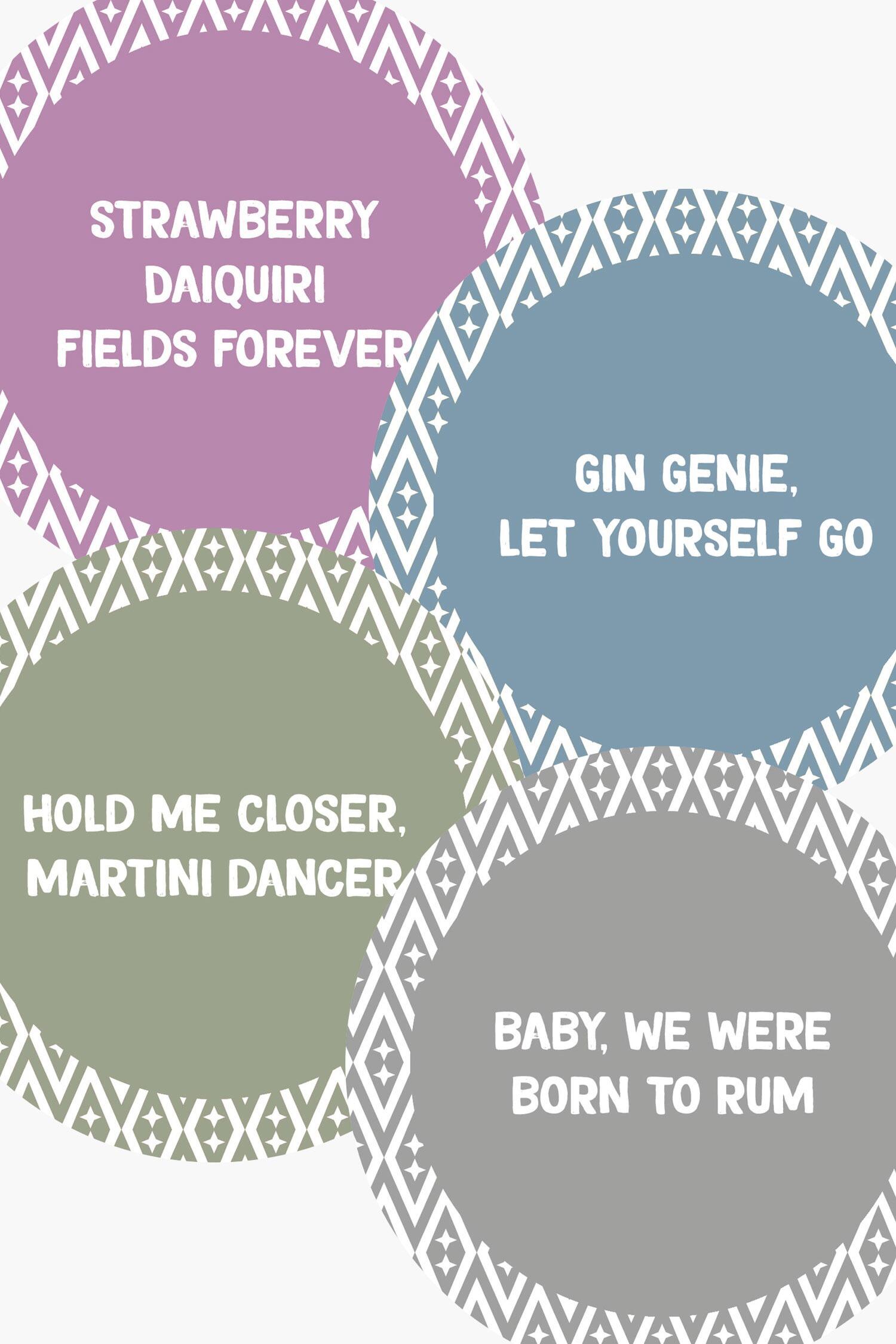 Uberstar Music Lyric Cocktail Coasters - Ceramic