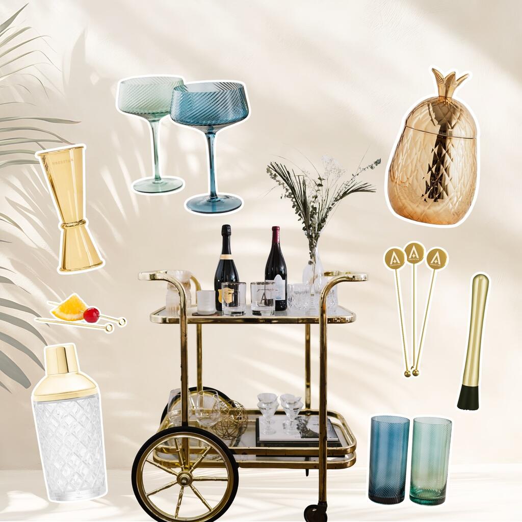 7 Ideas to fill your Home Bar Cart - A Beginners Guide