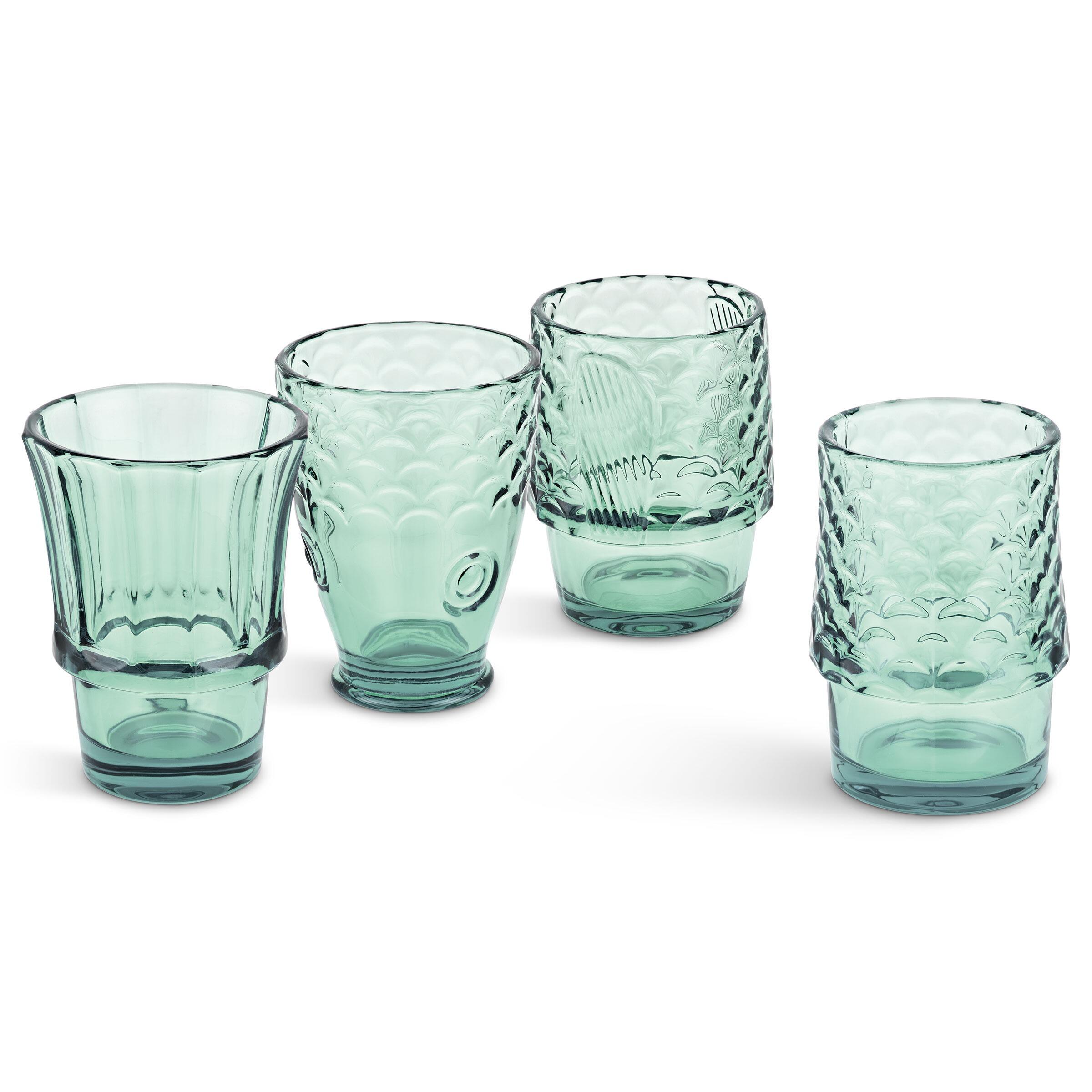 Green Set of 4 Green Stacking Glasses