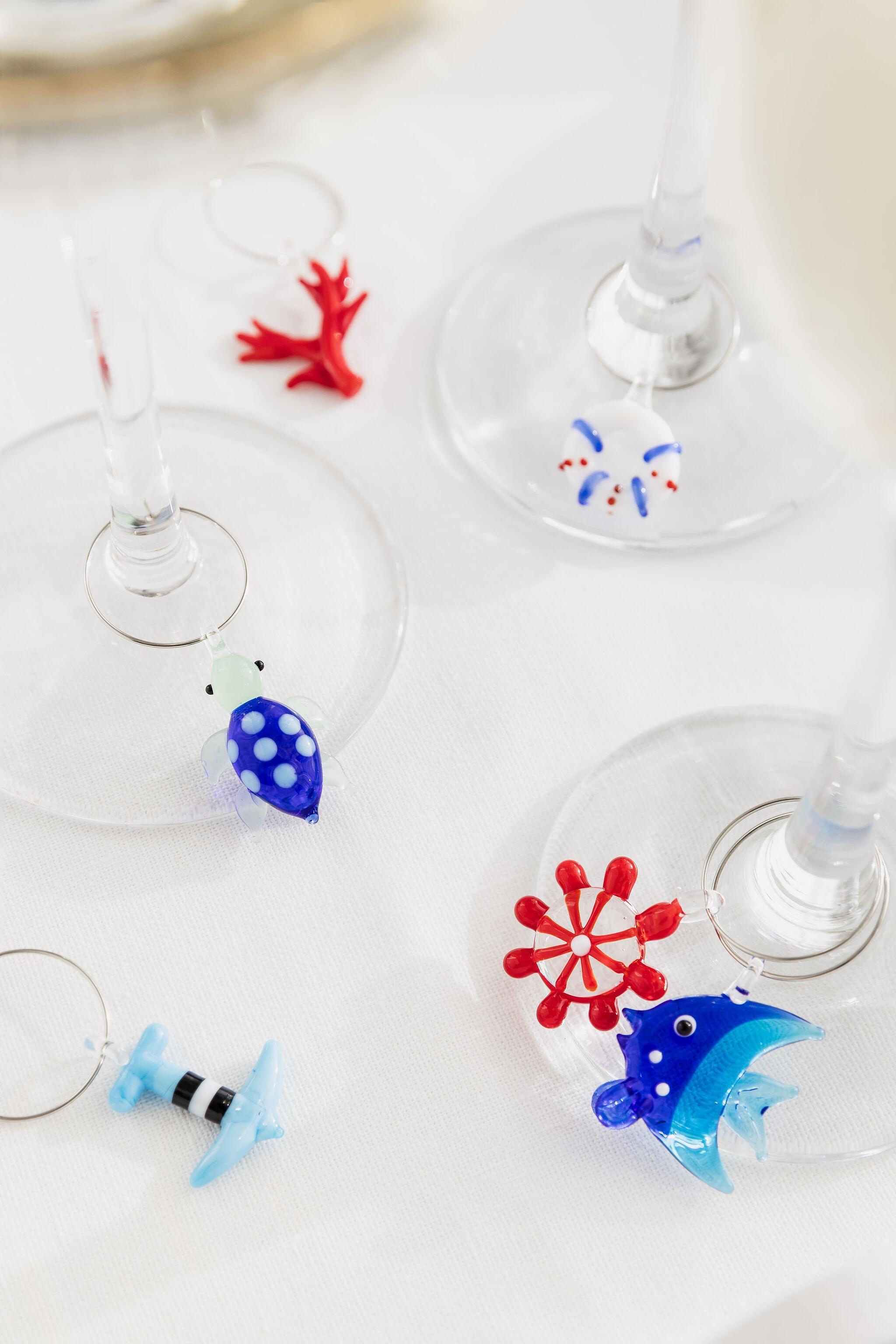 Coastal Glass Wine Charms