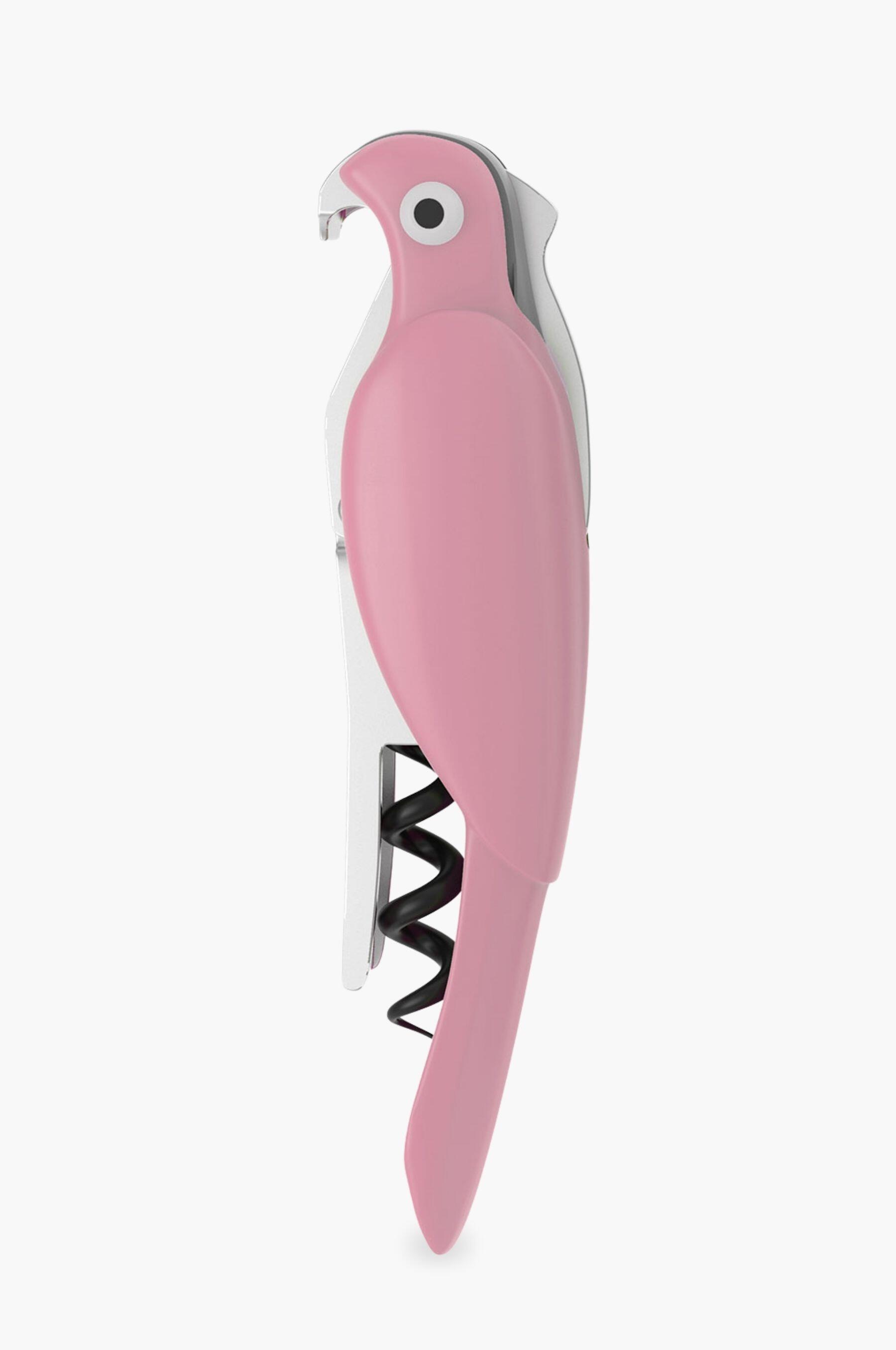 Budgie Bottle Opener Corkscrew Waiters Friend Pink