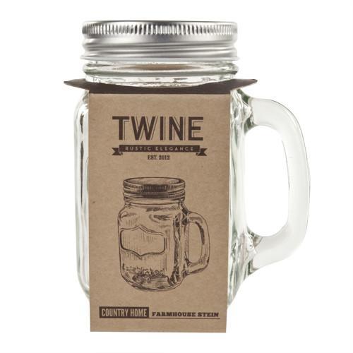 Twine Mason Drinking Jar with Handle and Lid