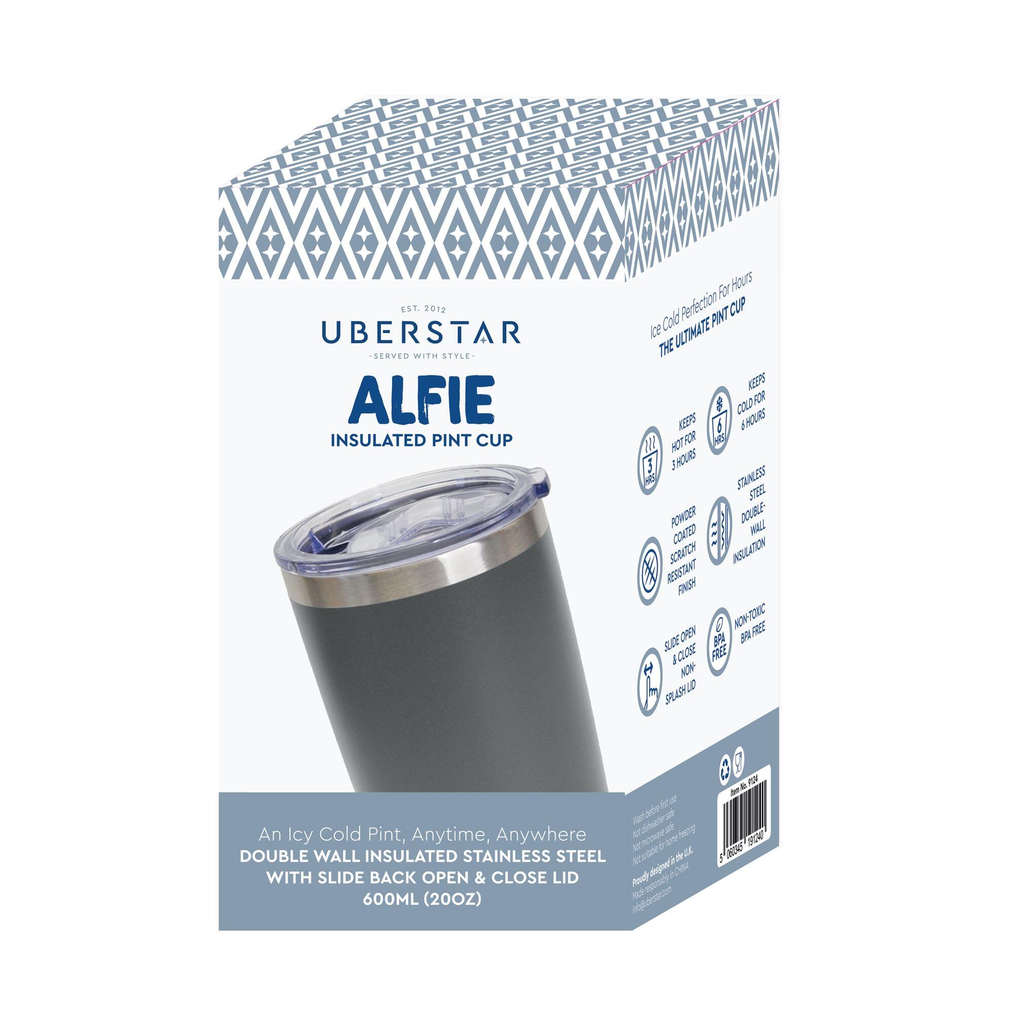 ALFIE 20oz Insulated Pint Cup & Lid - Space Grey (600ml)