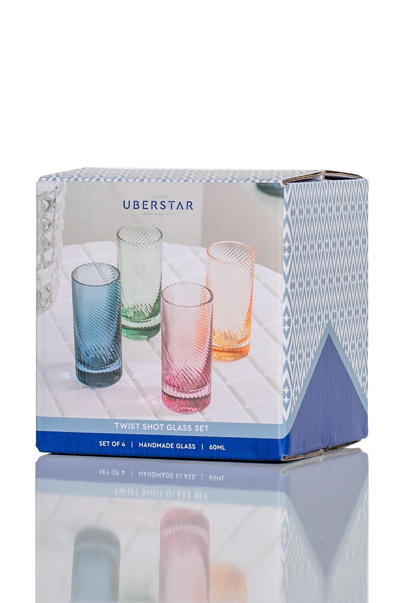 Set of 4 Multi Coloured Shot Glasses
