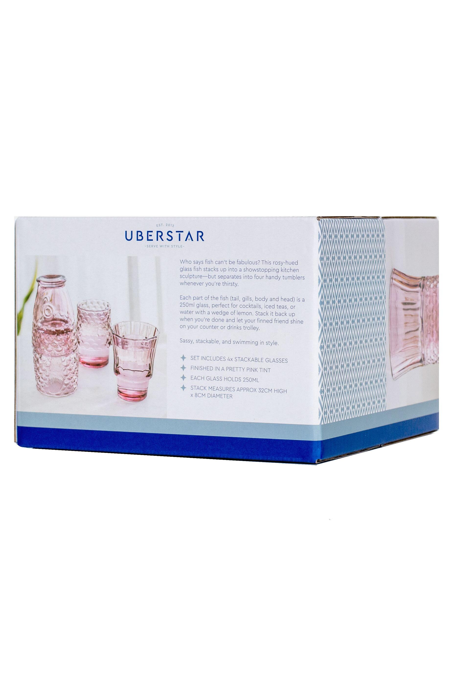 Fish Stacking Glasses Pink Tumblers