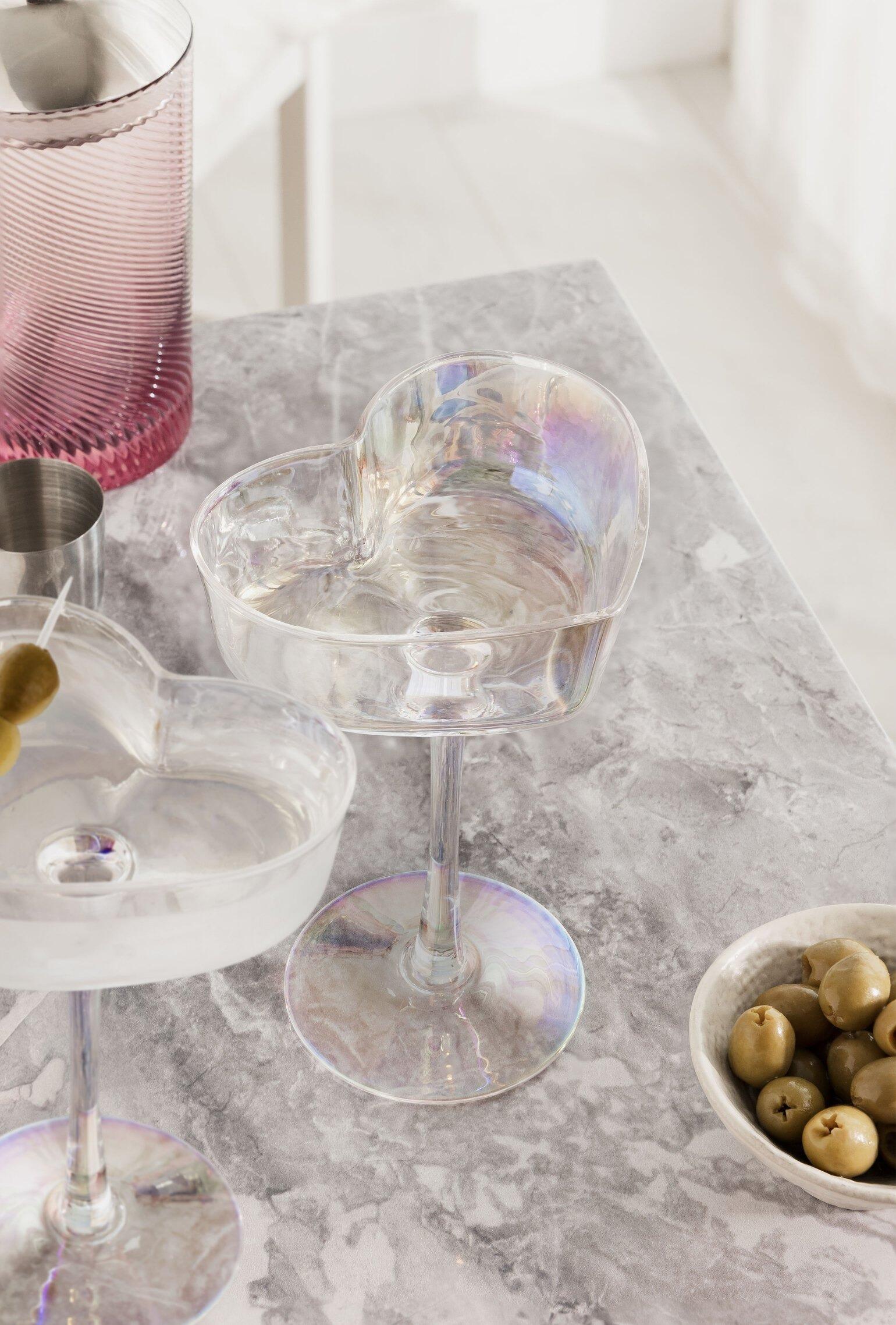 Valentines Herat Glass Coupes Set of 2