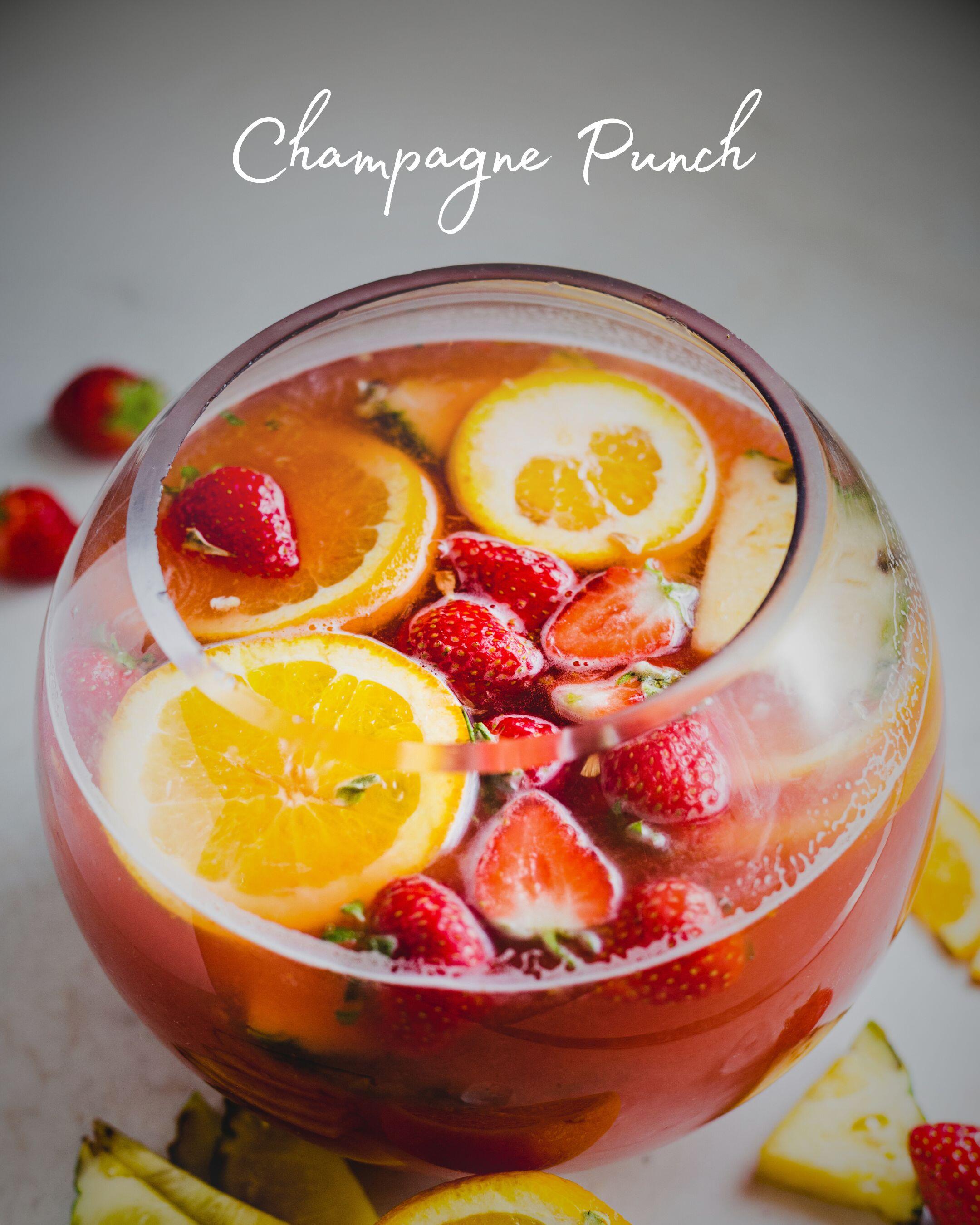 Champagne Punch Winter Cocktail Recipe