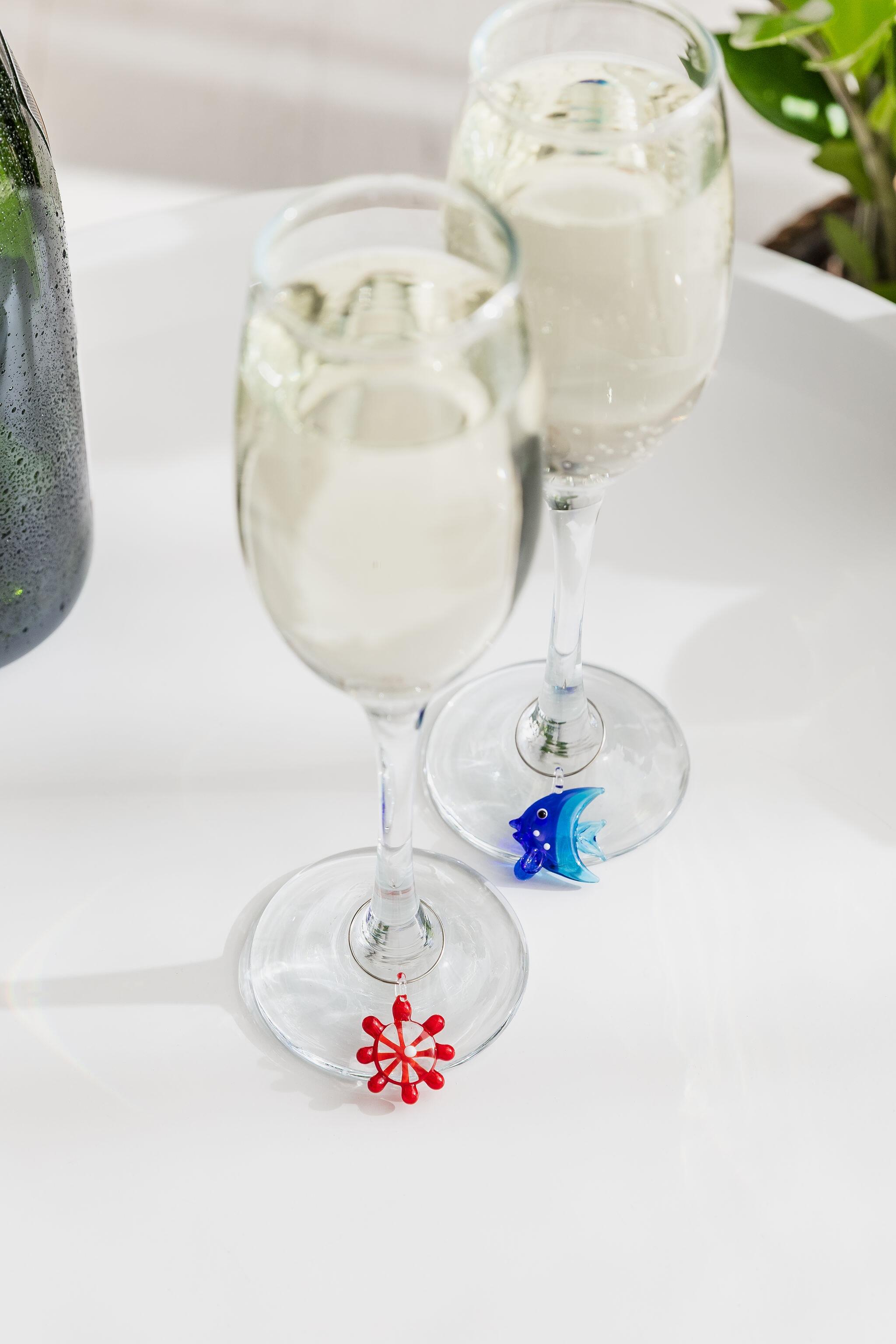 Glass Drink Charms Sea Ocean