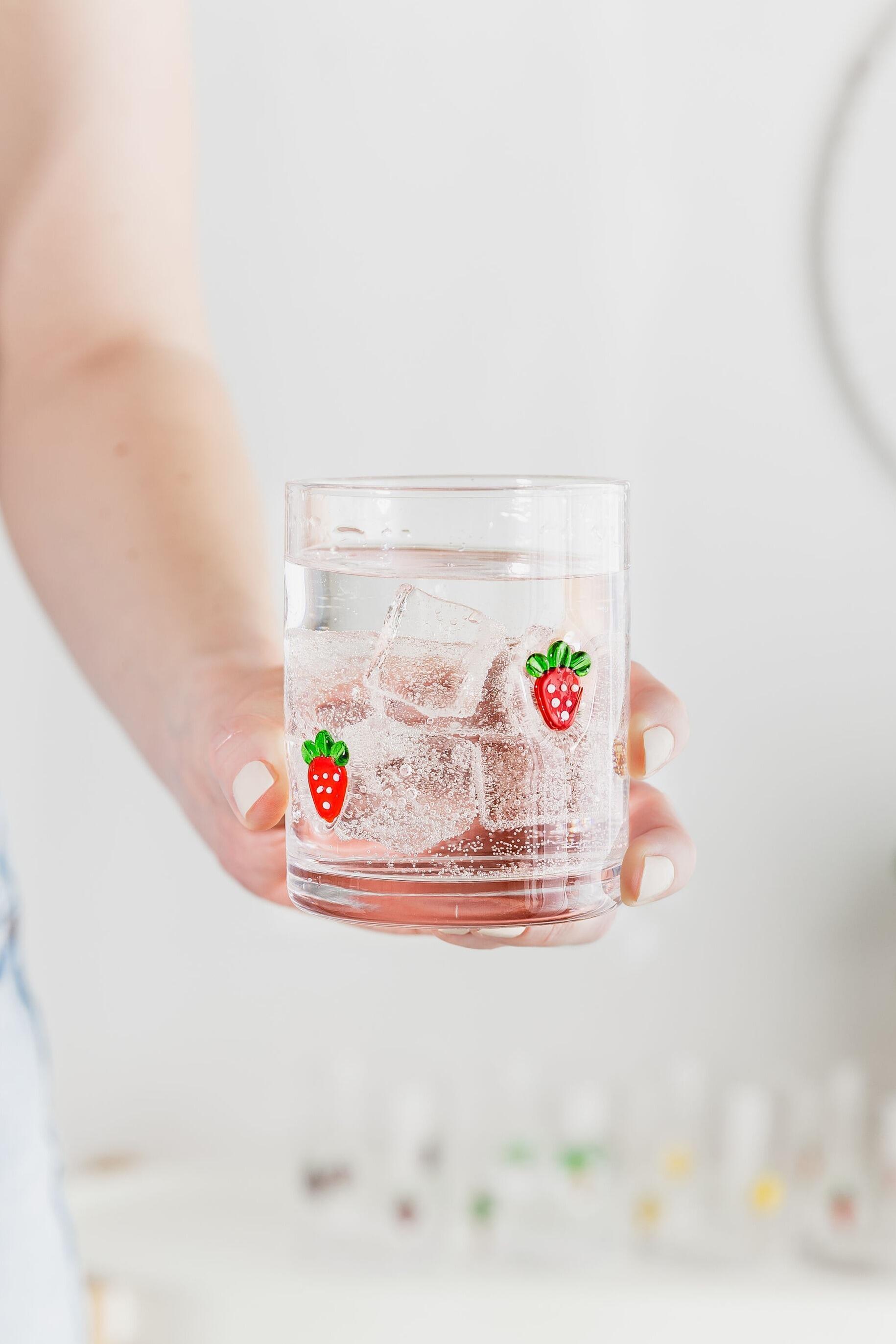 Strawberry Icon Glass Tumbler