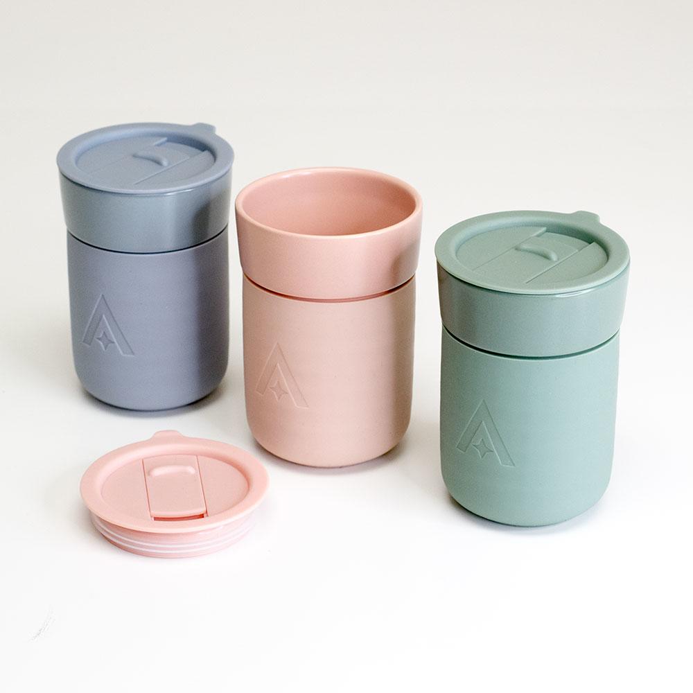 Carry Cup Ceramic Travel Mug with Lid - Sage Green