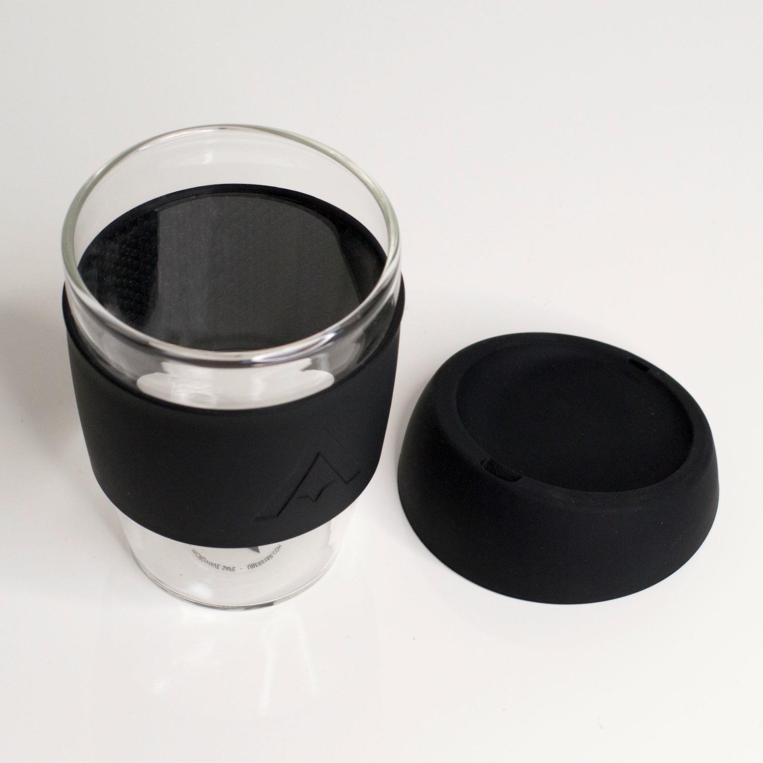 Uberstar Reusable Glass Travel Cup - Black - Only £14.99