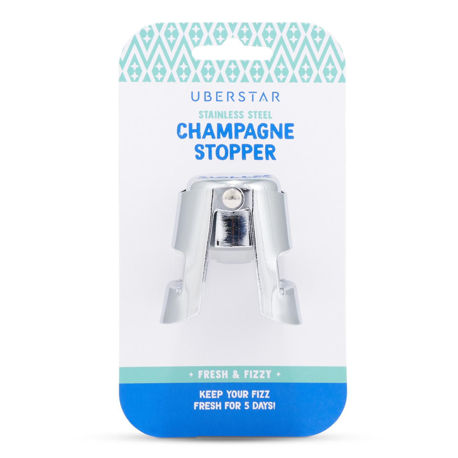 Uberstar Champagne Stopper - Silver £6.99