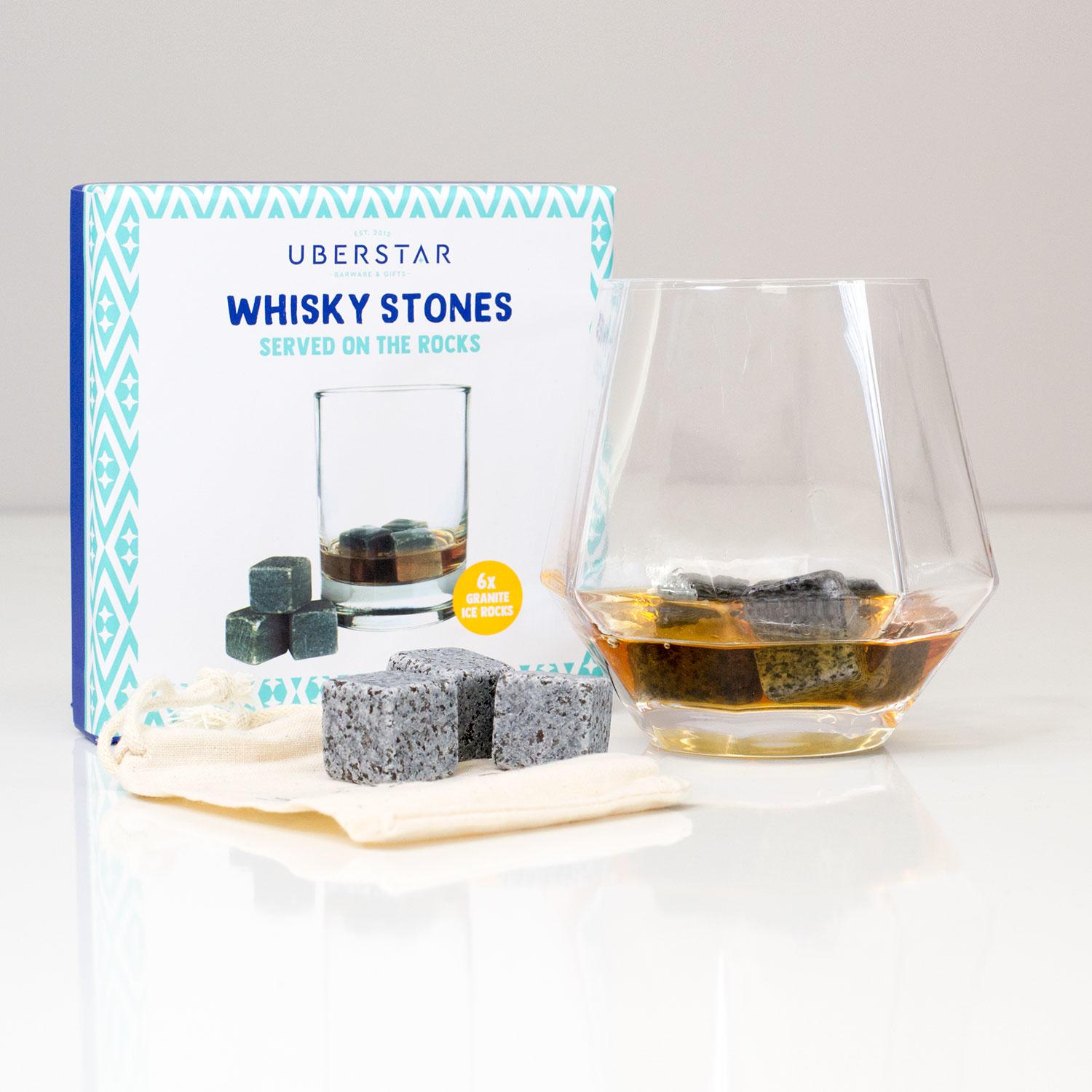 Uberstar Whisky Stones Set of 6 Cooling Ice Cubes