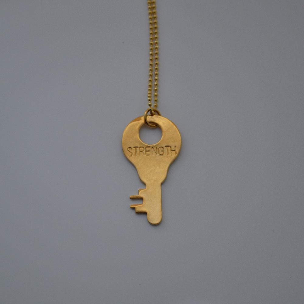 The Giving Keys Precious Metal Collection Strength Gold Necklace
