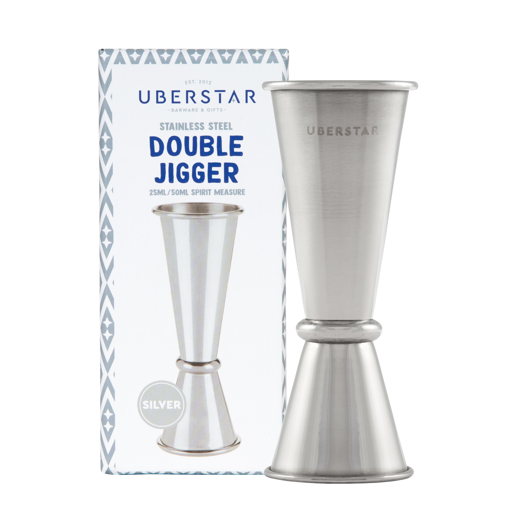 silver double spirit measure