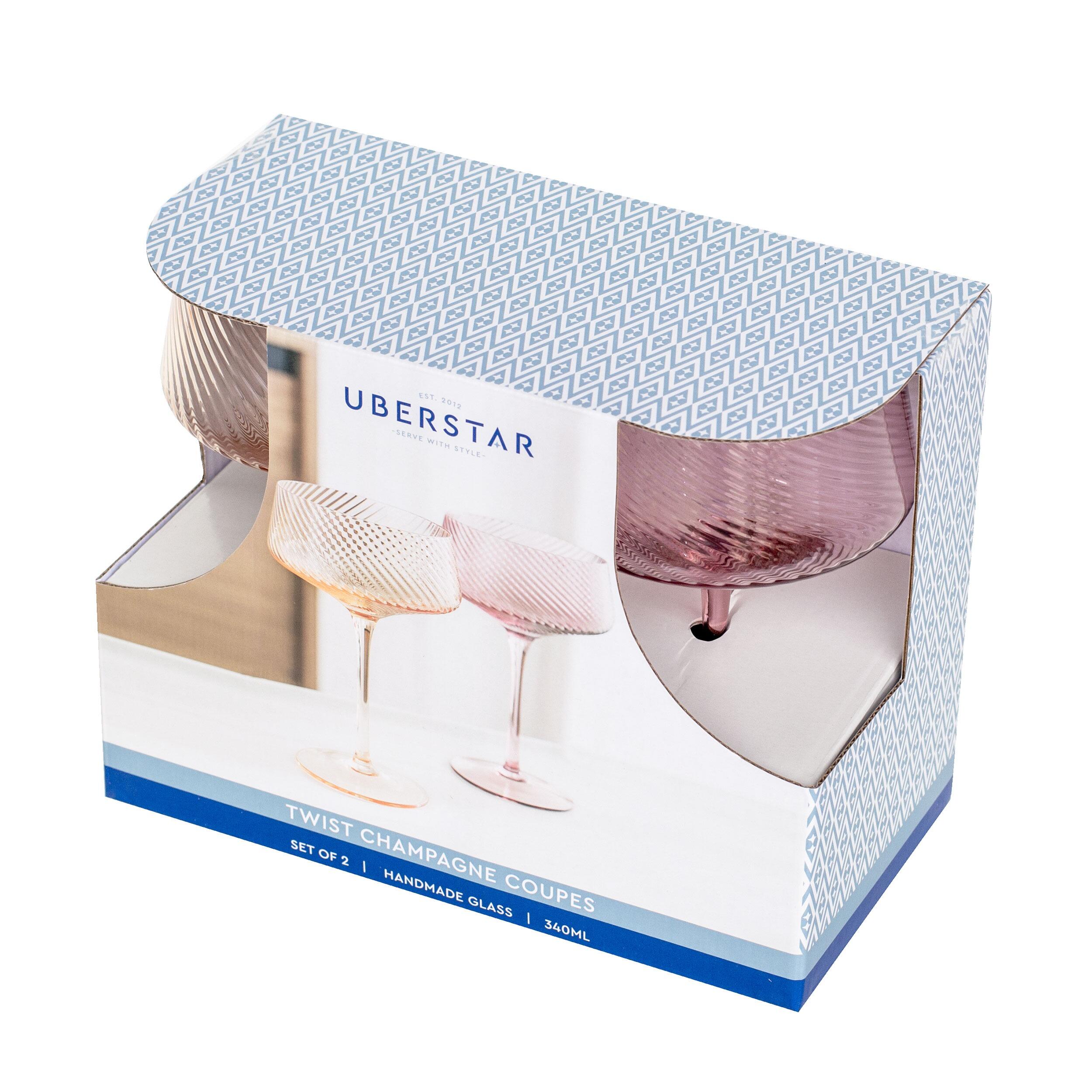 Retro Pink Peach Champagne Saucers Uberstar