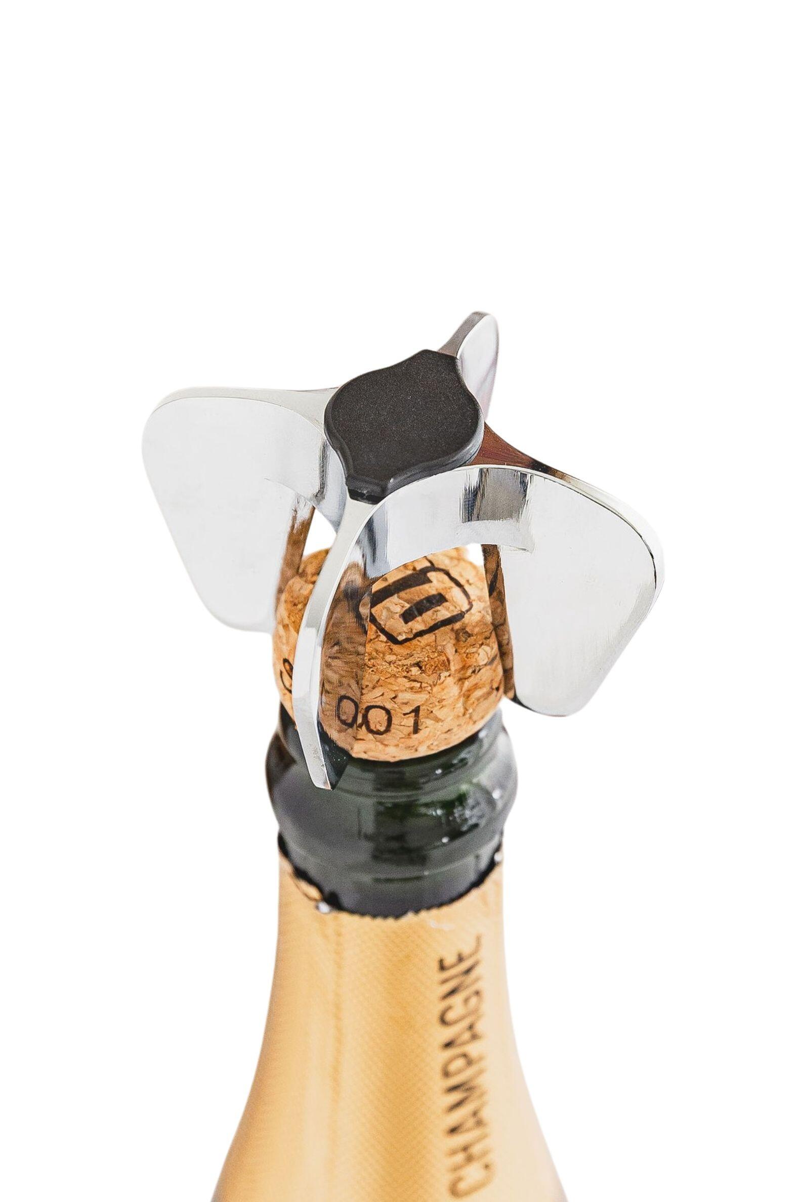 Champagne Bottle Easy Opener Silver Uberstar