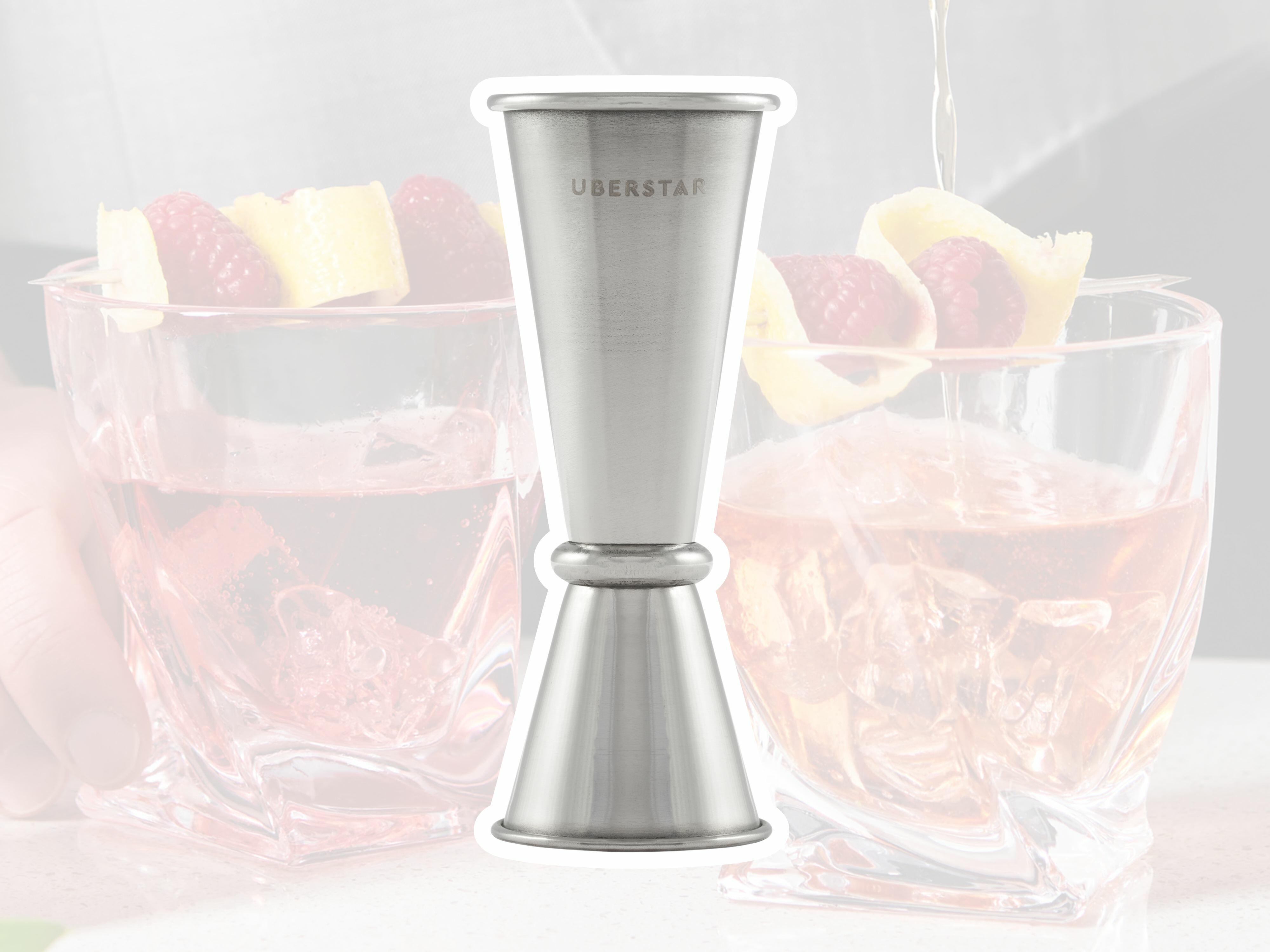 silver stainless steel double jigger spirit measure