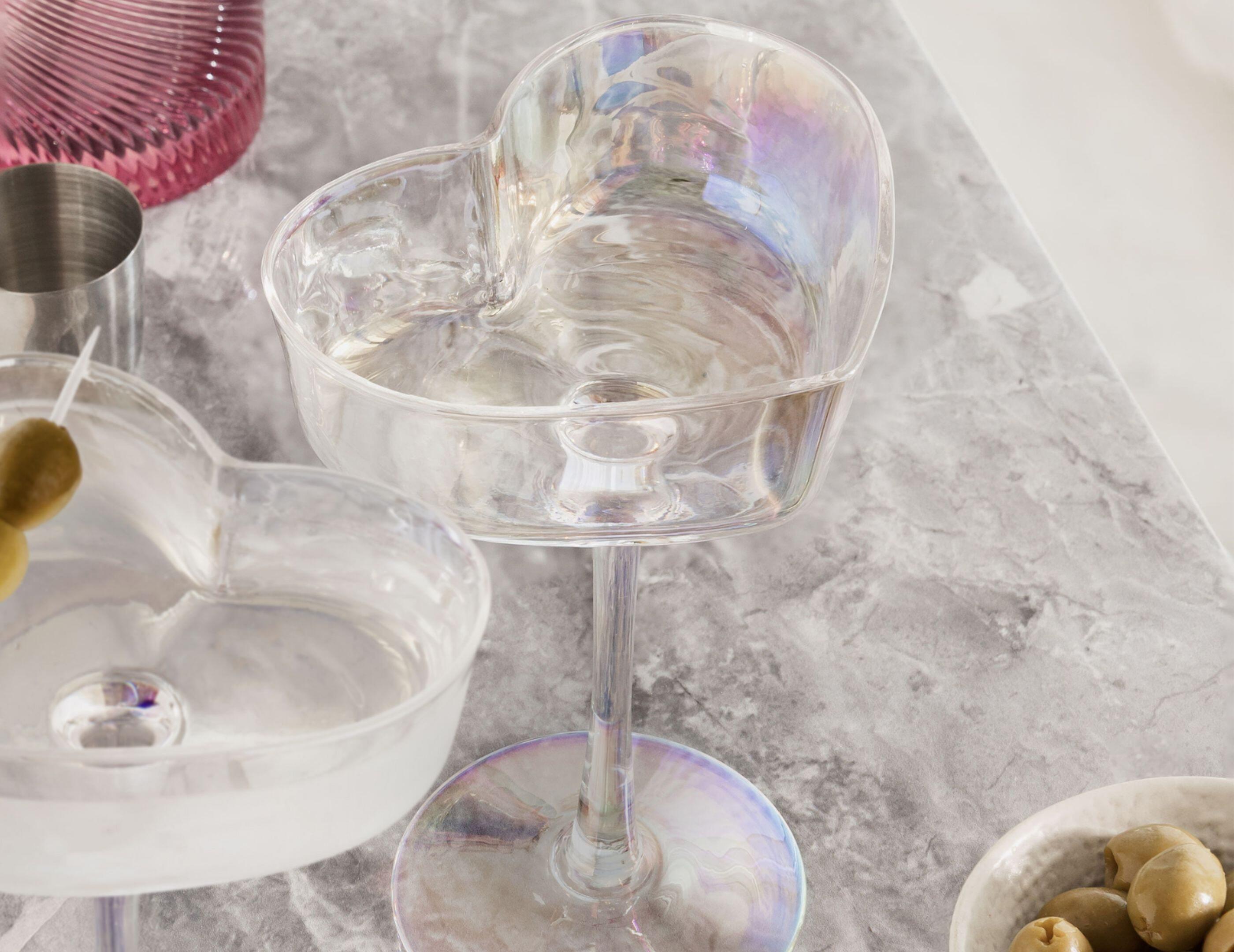 heart champagne coupes valentines gift for her