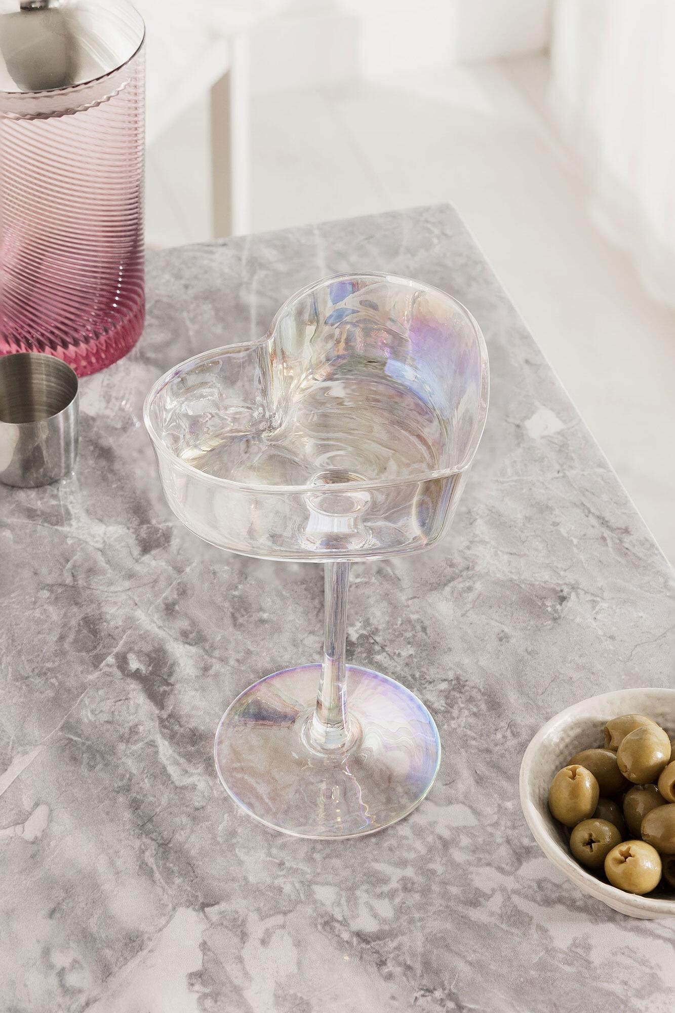 Valentines Heart Glasses Coupes Set of 2