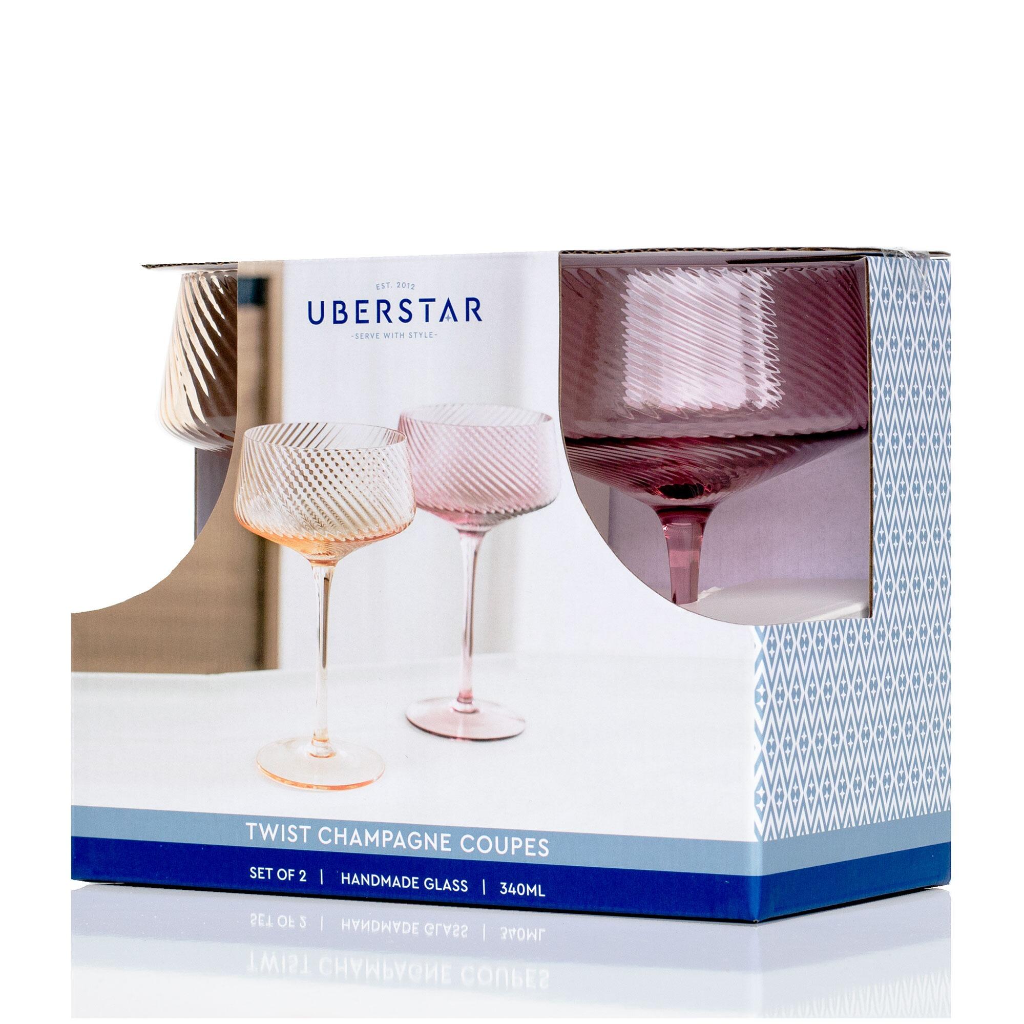 Vintage Pink Peach Cocktail Coupes
