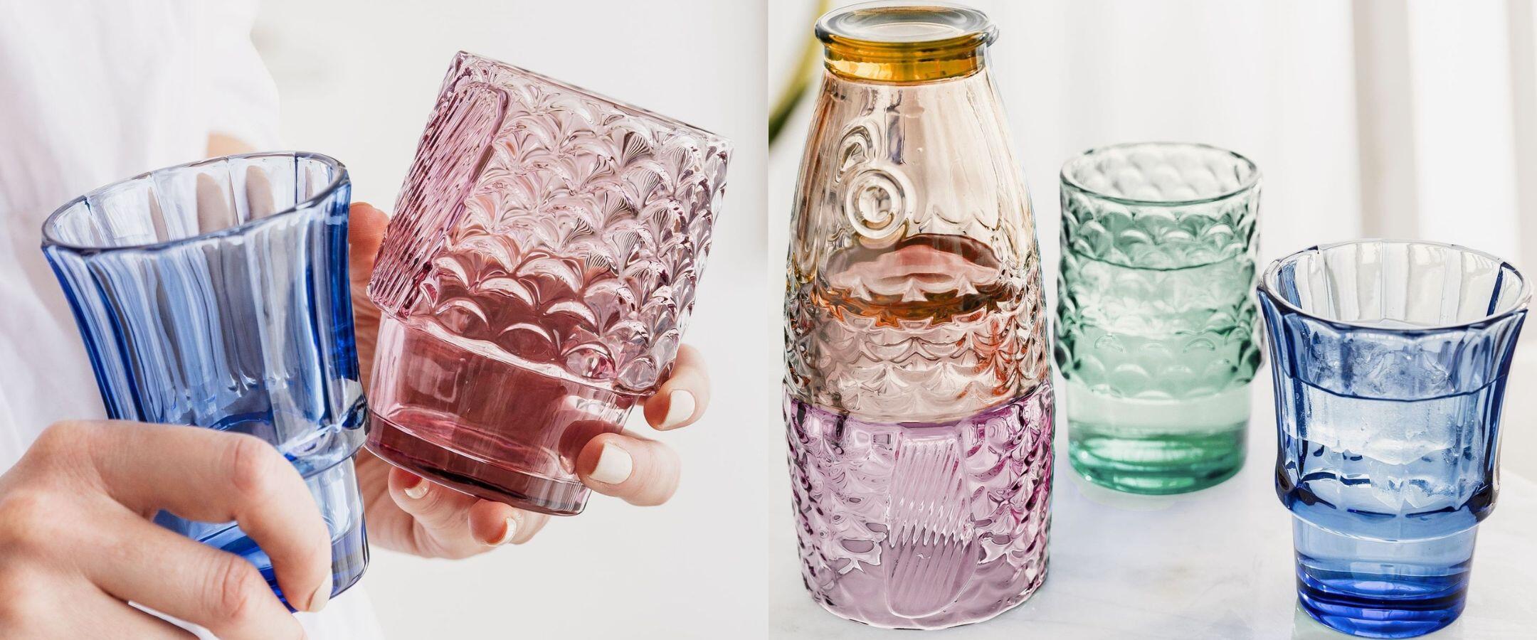 Rainbow Fish Stacking Glasses