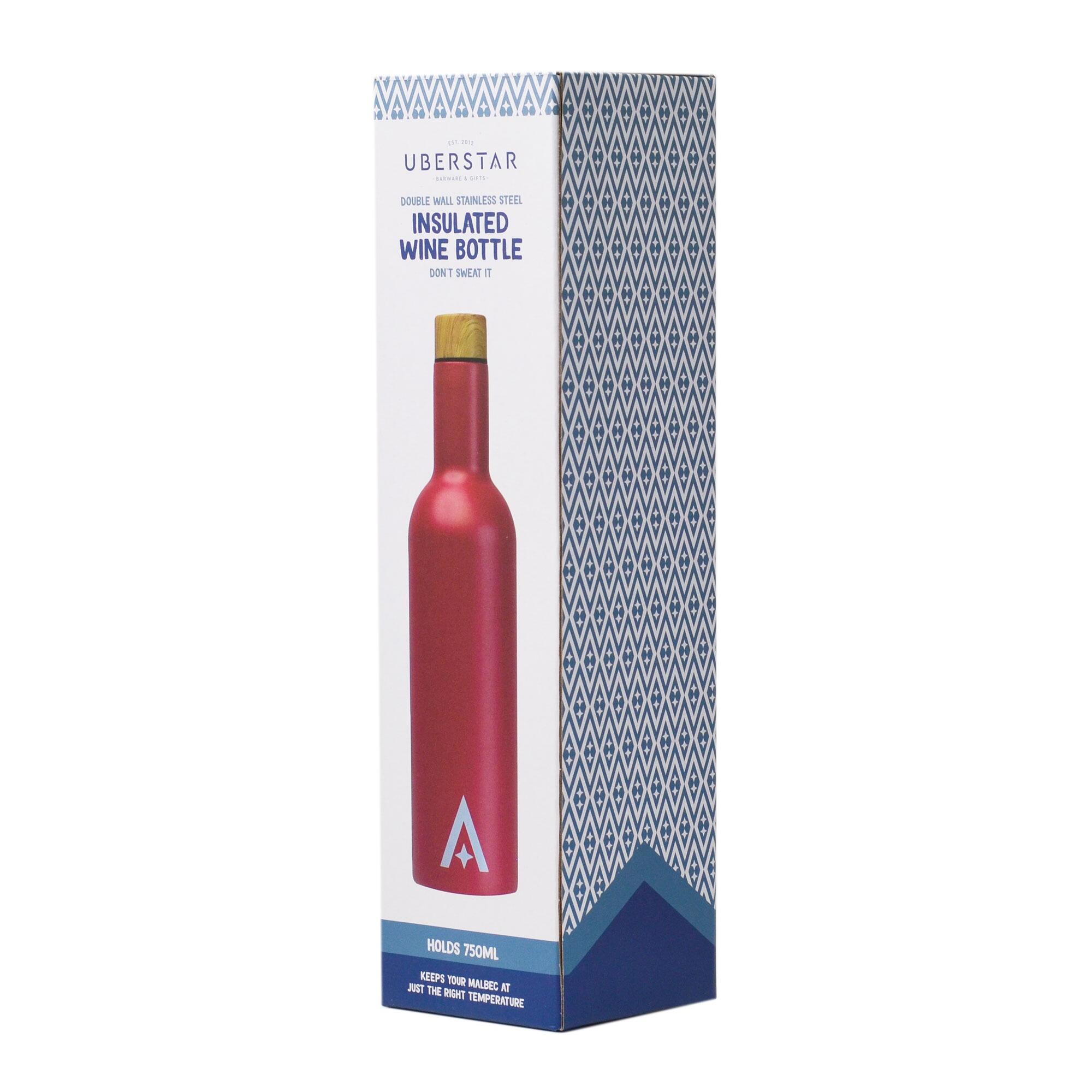 UBERSTAR Insulated Travel Wine Bottle (750ml Red)