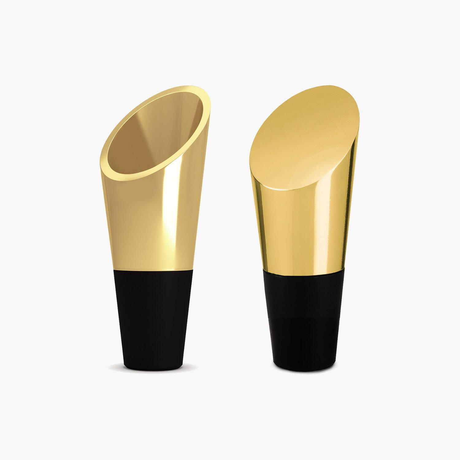 UBERSTAR Heavyweight Wine Pourer and Stopper - Gold