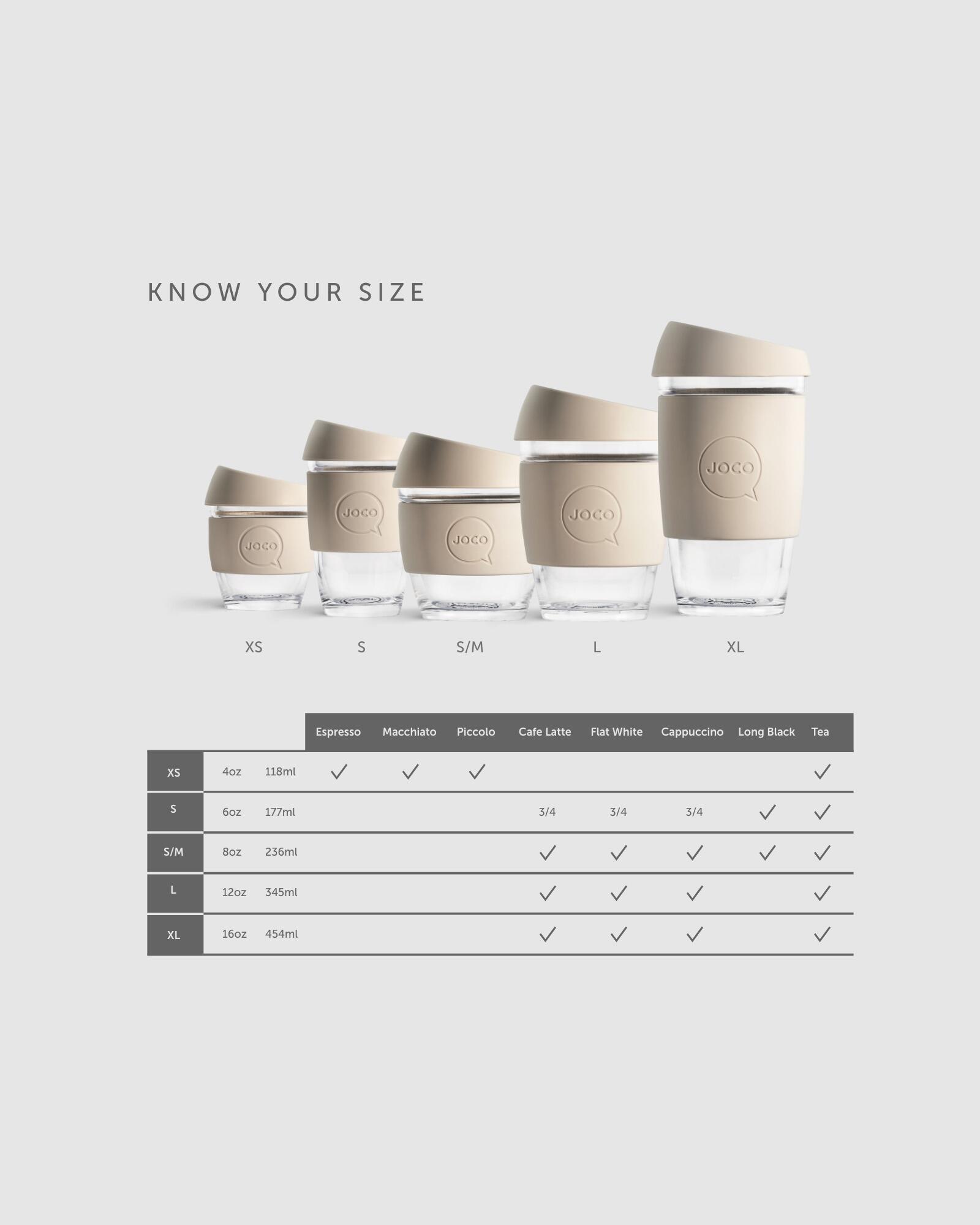 JOCO cup stone 12oz glass coffee cup
