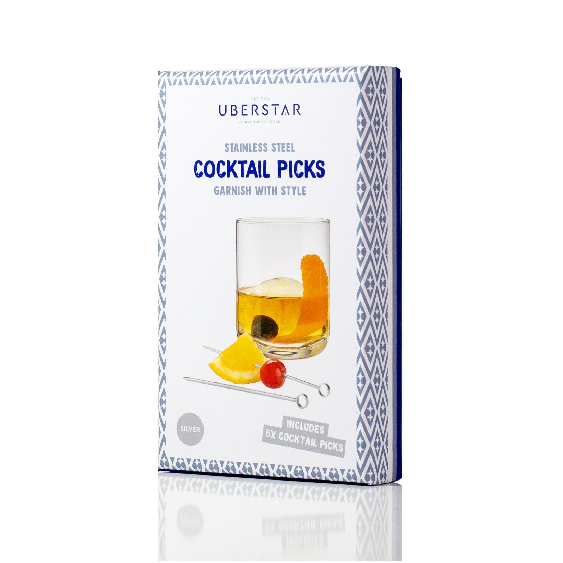 Silver cocktail picks uberstar