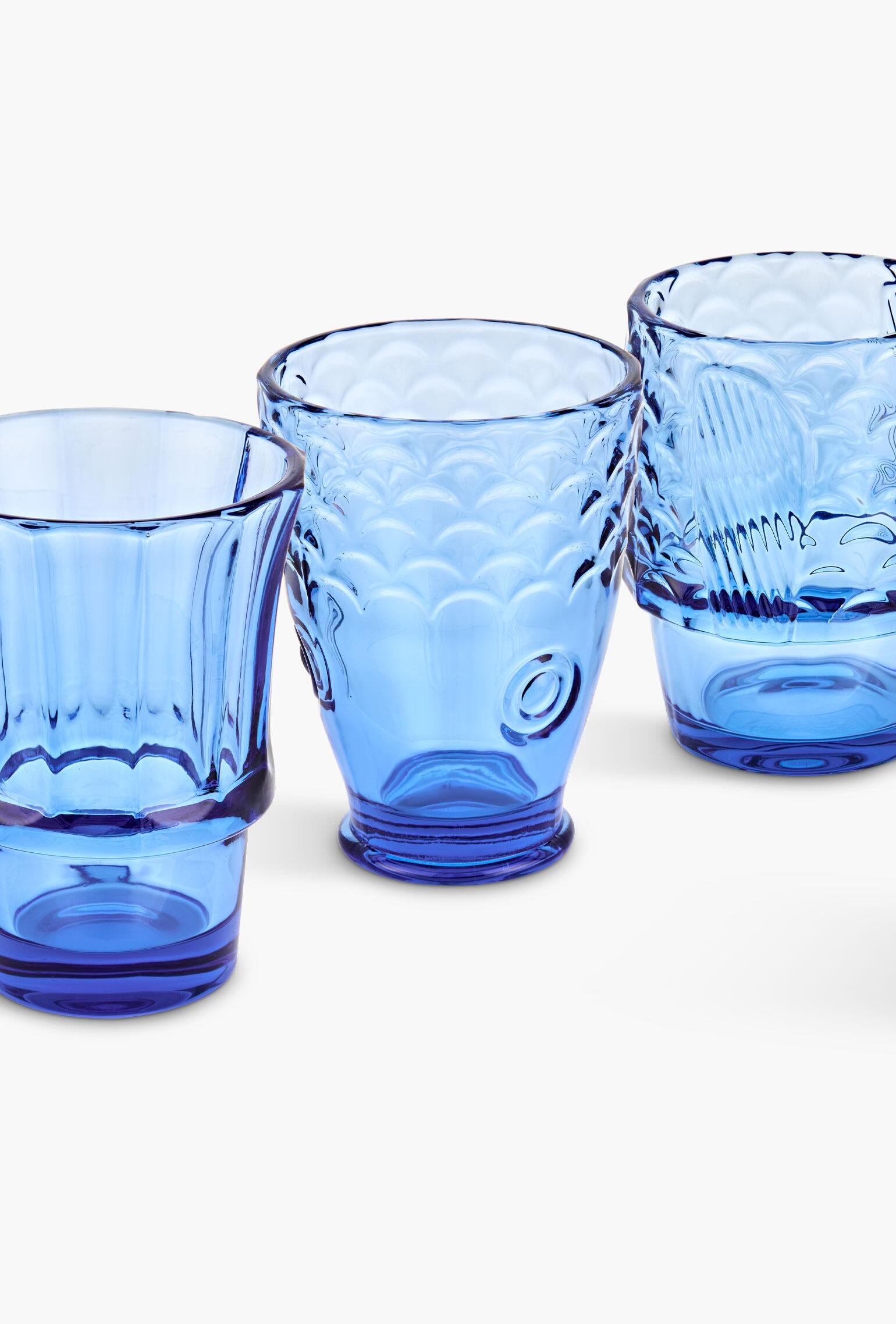 Fish Stacking Glass - Set of 4 250ml (Blue)