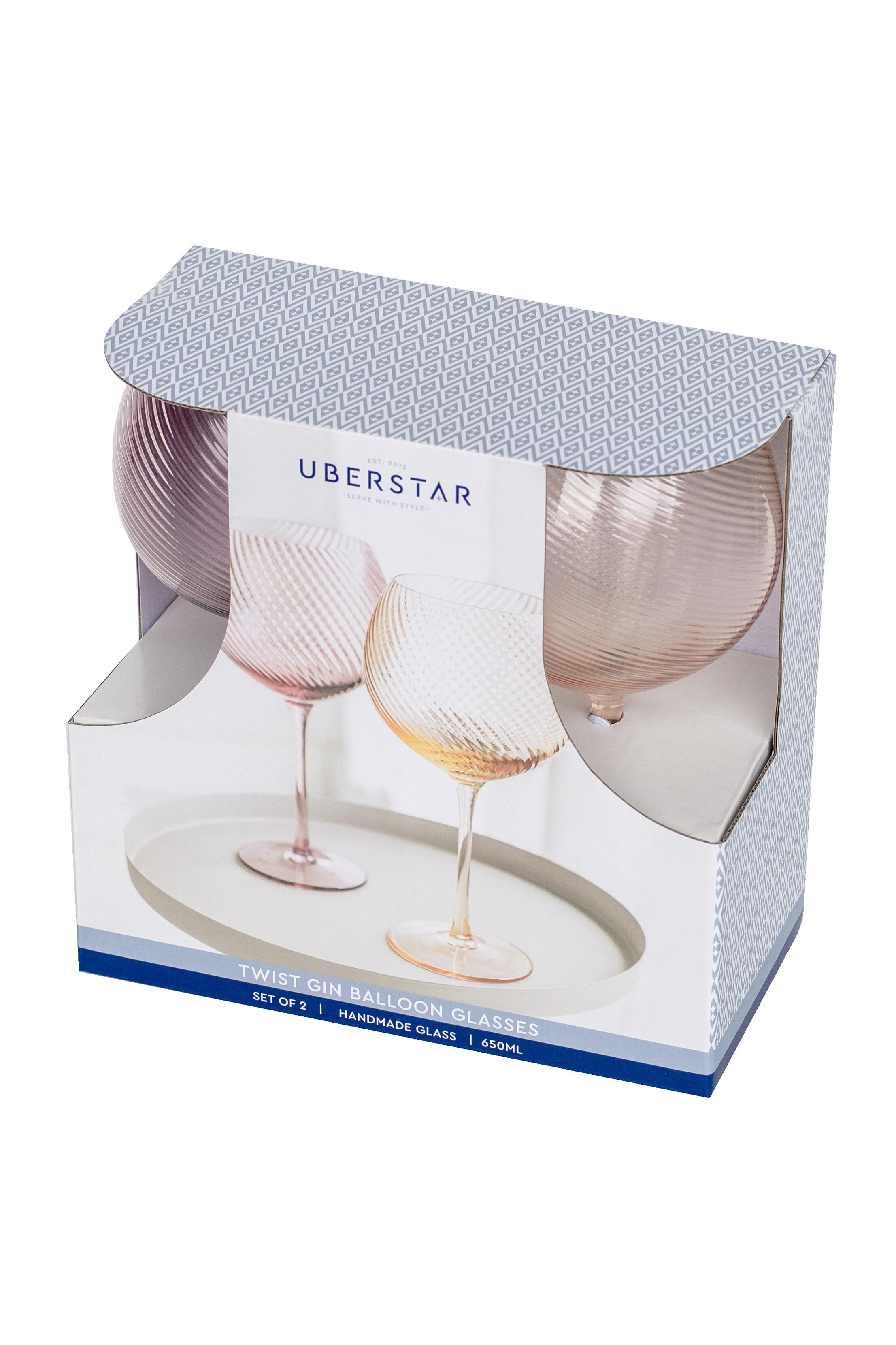 Buy Coloured Textured Large Gin Glasses Pink Peach Set