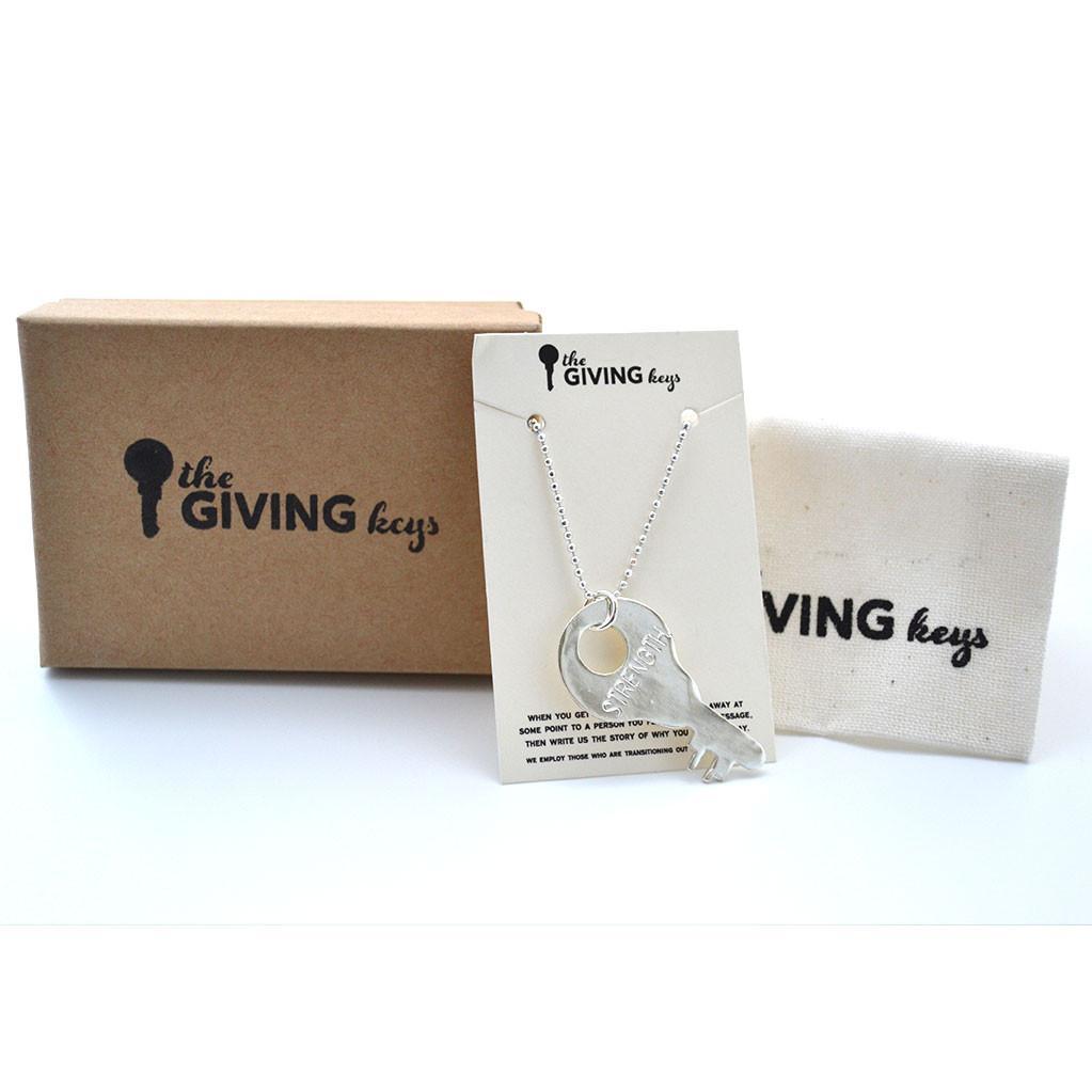 The Giving Keys Precious Metal Collection Strength Silver Necklace