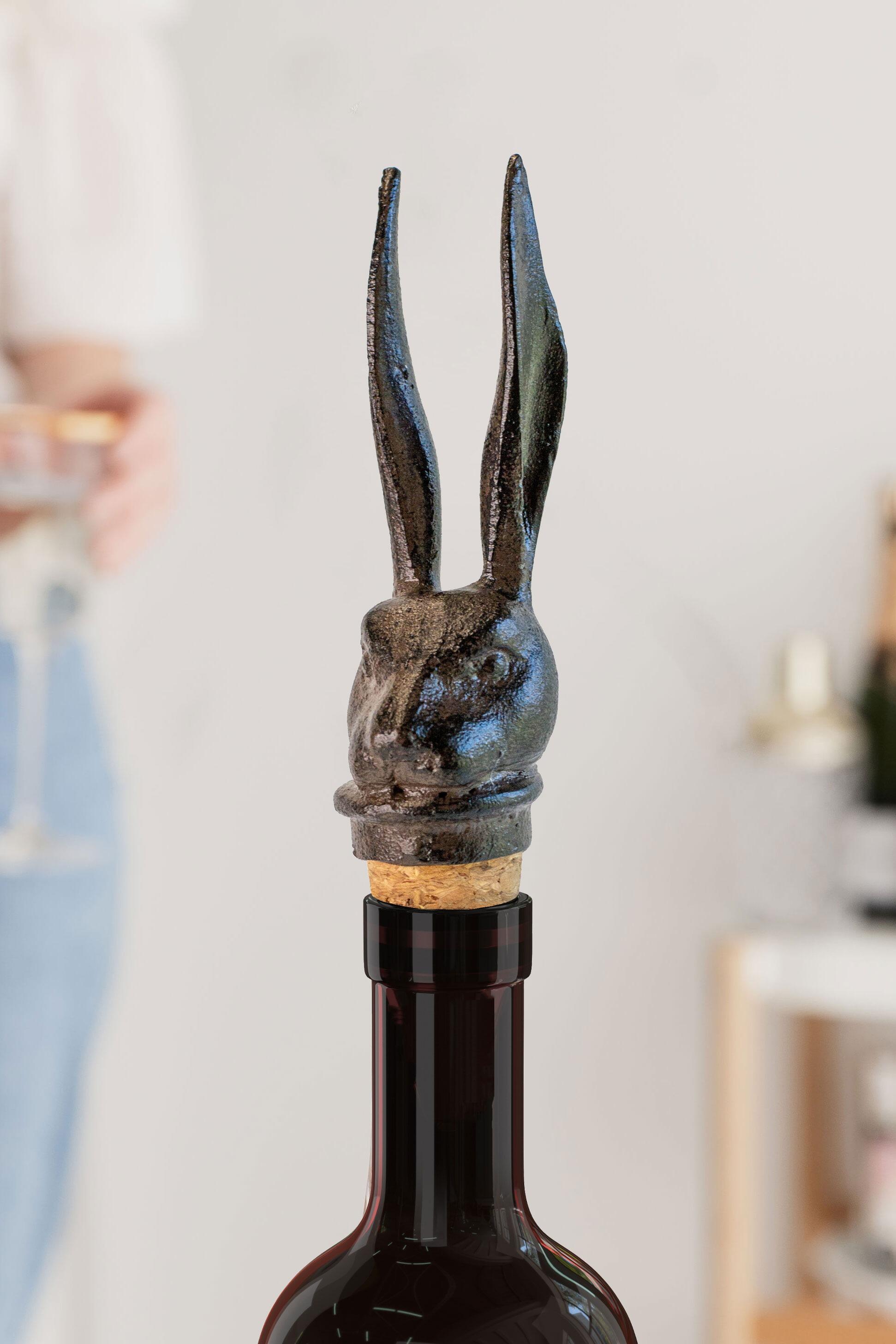 Cast Iron Hare Wine Stopper Cork