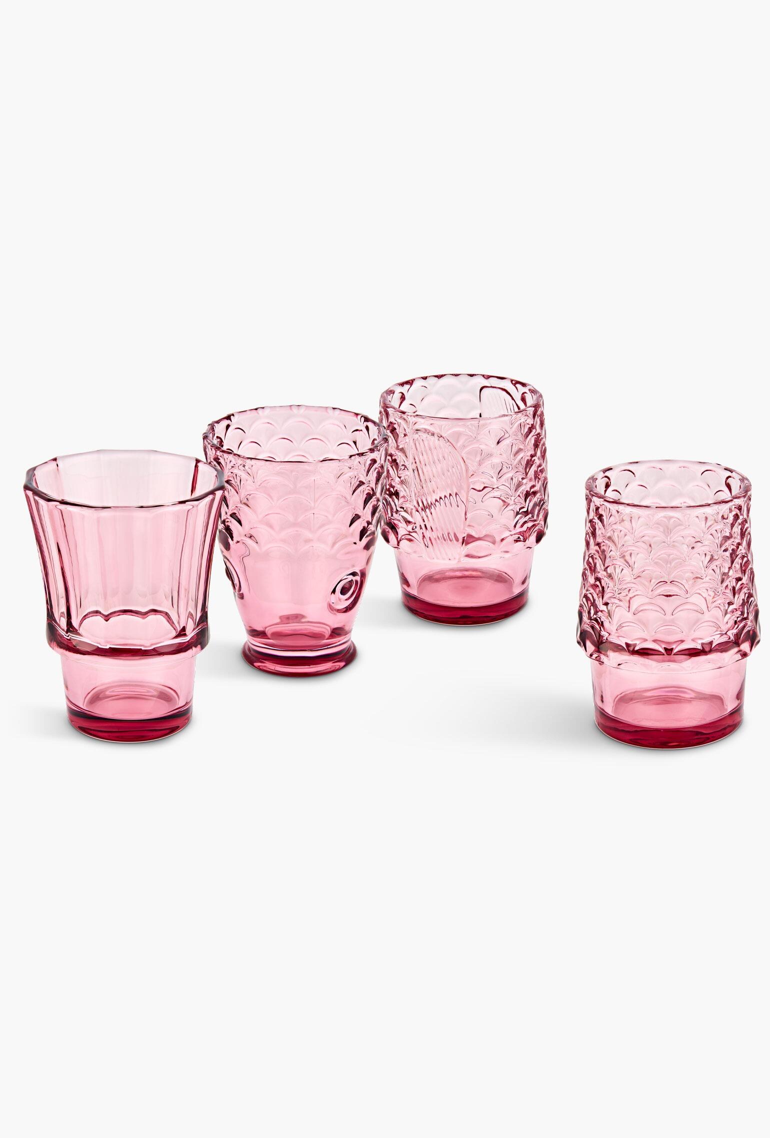 Fish Stacking Glass - Set of 4 250ml (Pink)
