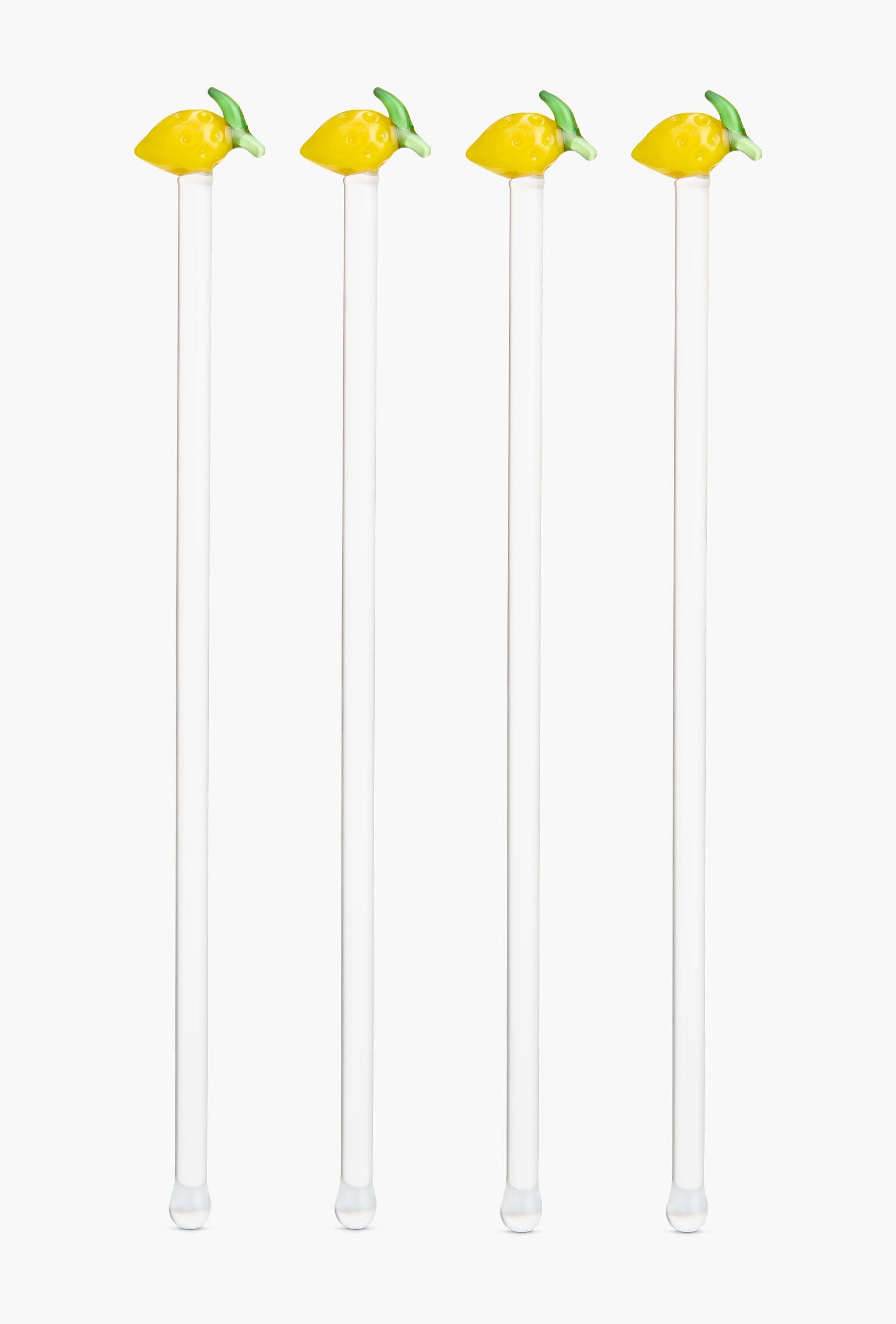 Lemon Fruit Glass Drink Cocktail Stirrers