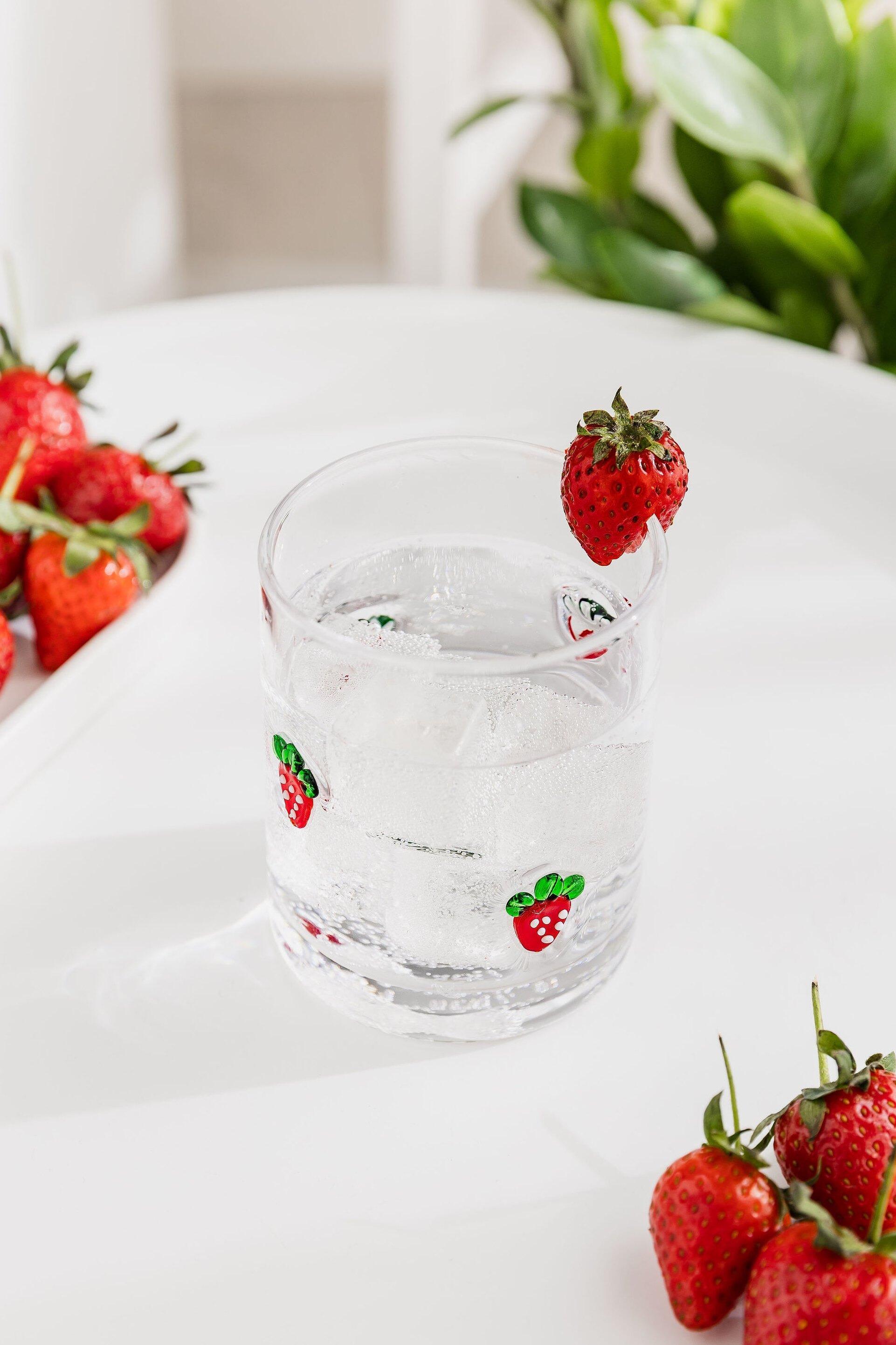 Strawberry Glass Tumbler