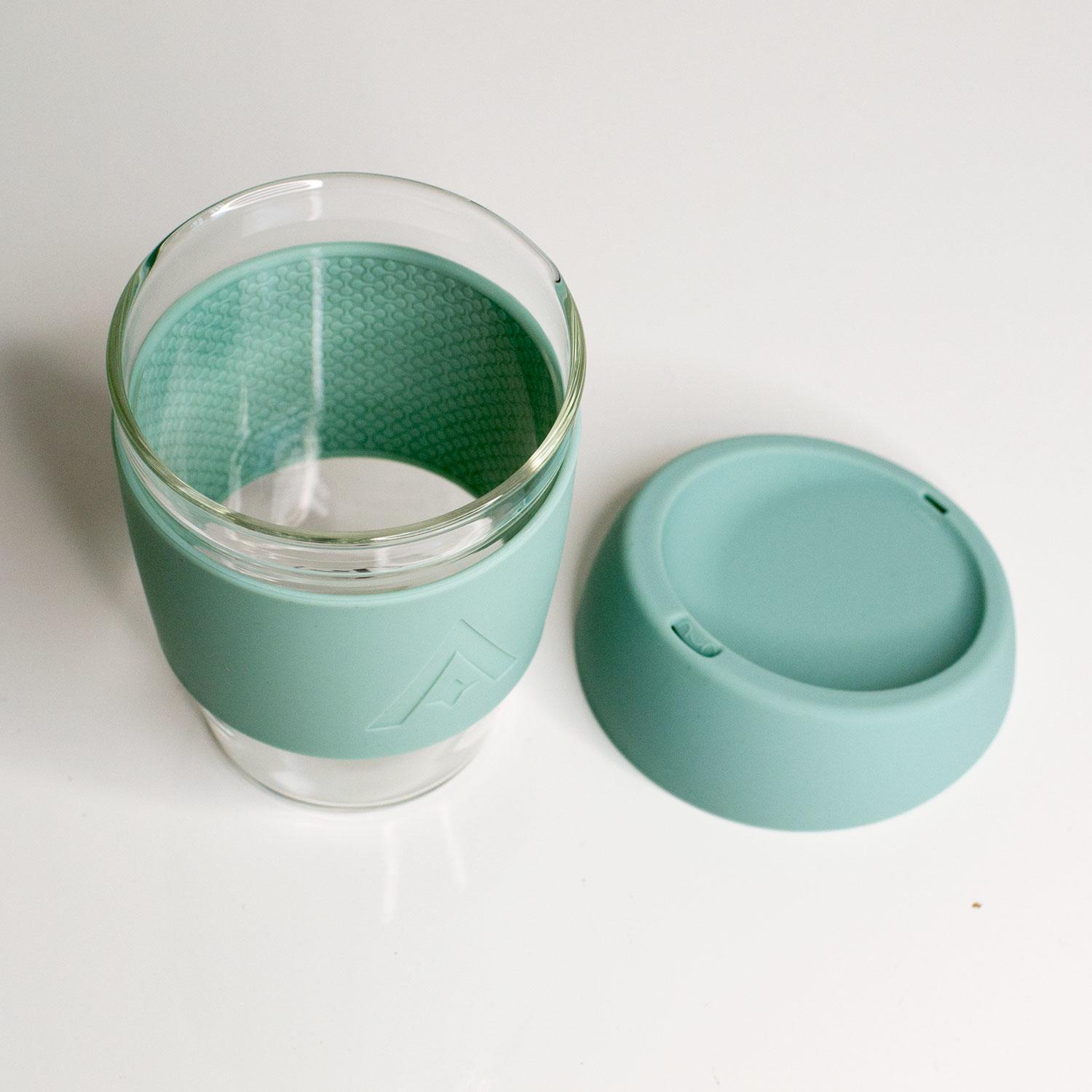 Uberstar Reusable Glass Travel Cup - Sage Green - Only £14.99