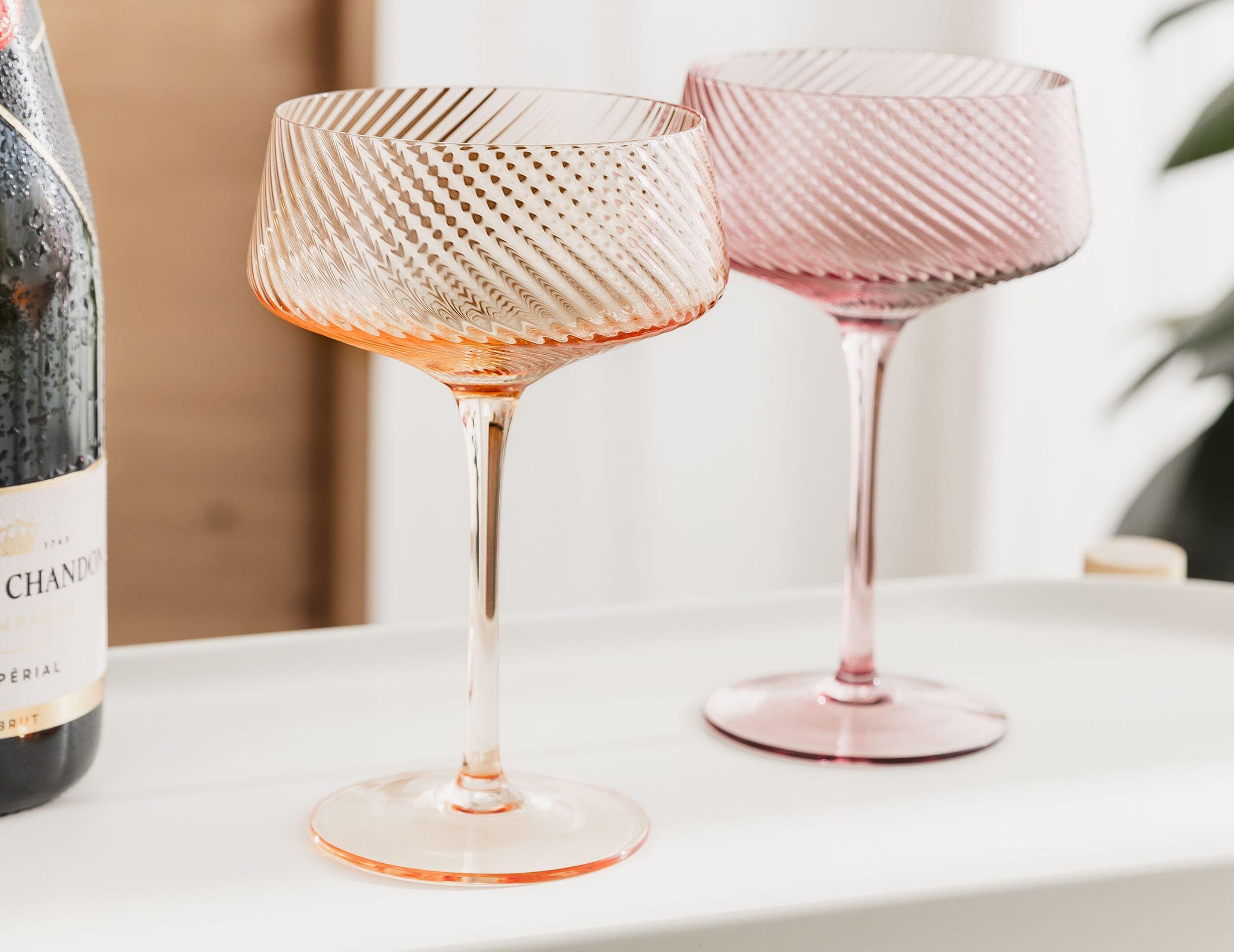 champagne coupes pink mothers day gift