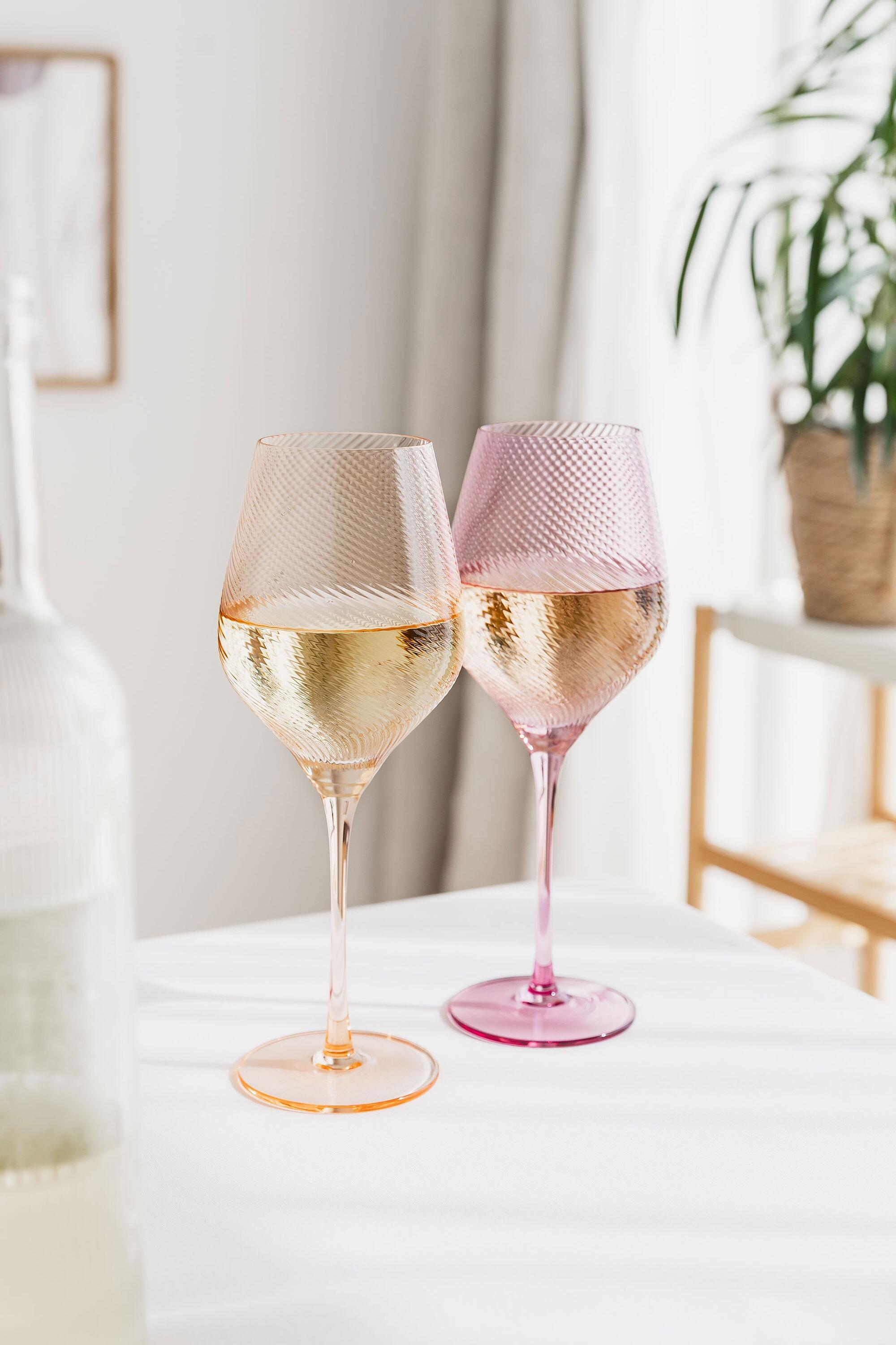 Long Stemmed Coloured Unique Wine Glasses