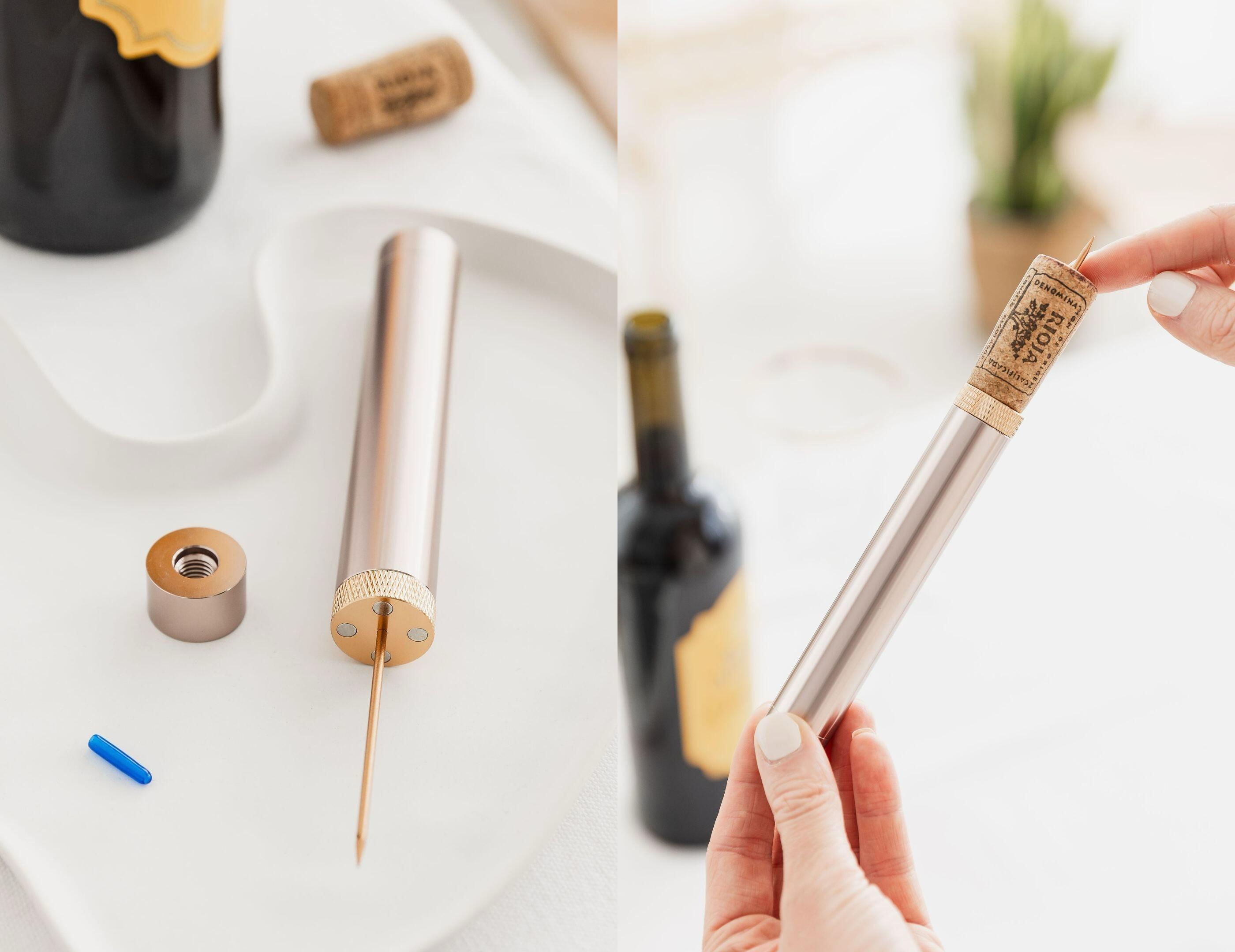 pressurised air pump wine cork opener