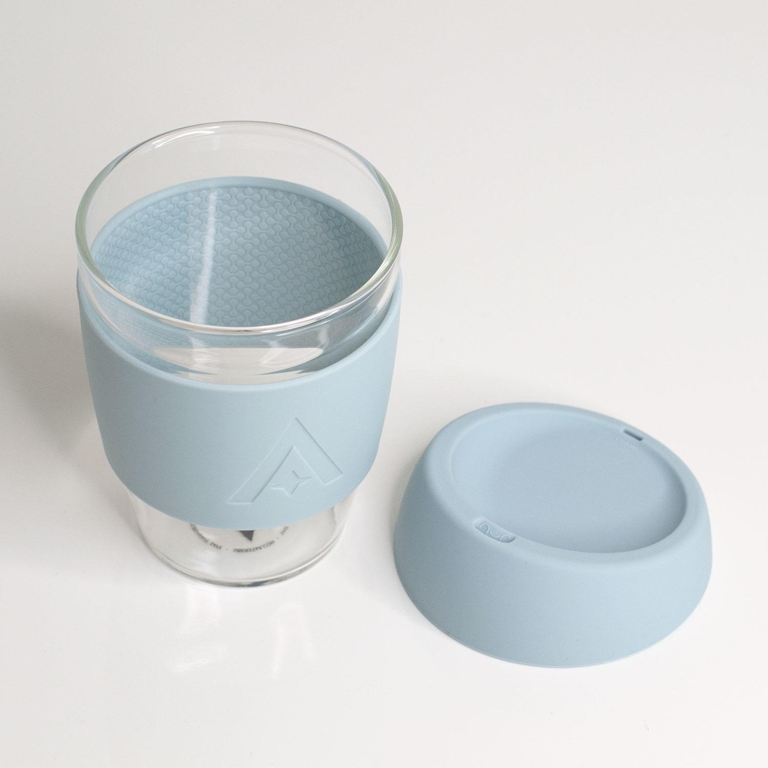 Uberstar Reusable Glass Travel Cup - Cool Blue - Only £14.99