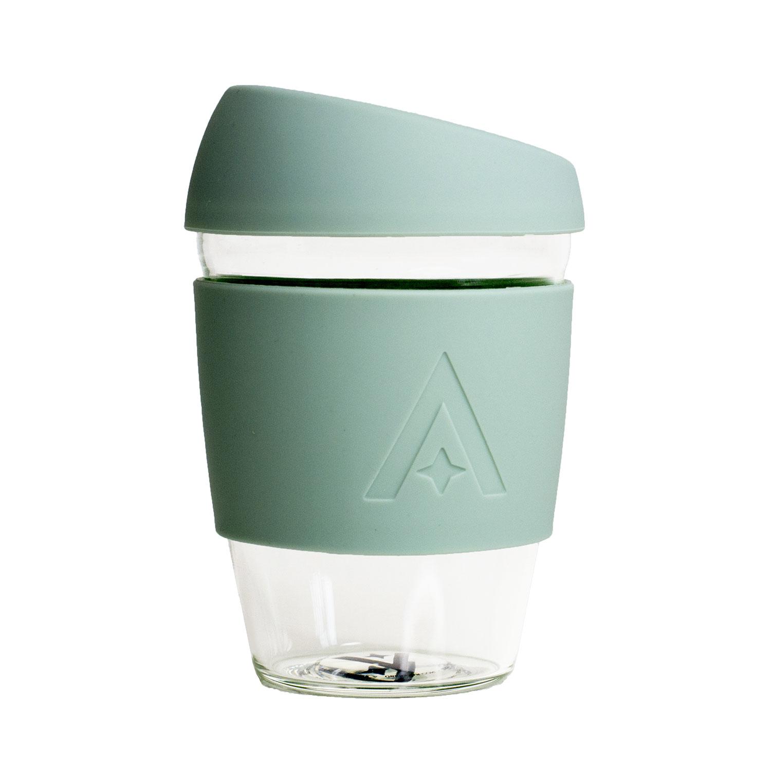 Uberstar Reusable Glass Travel Cup - Sage Green - Only £14.99