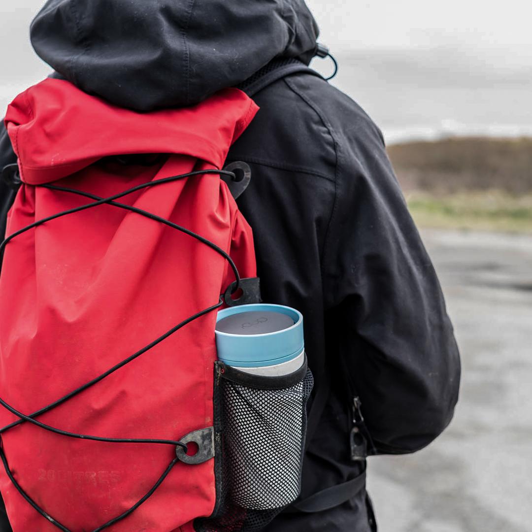 Circular & Co coffee cup in backpack