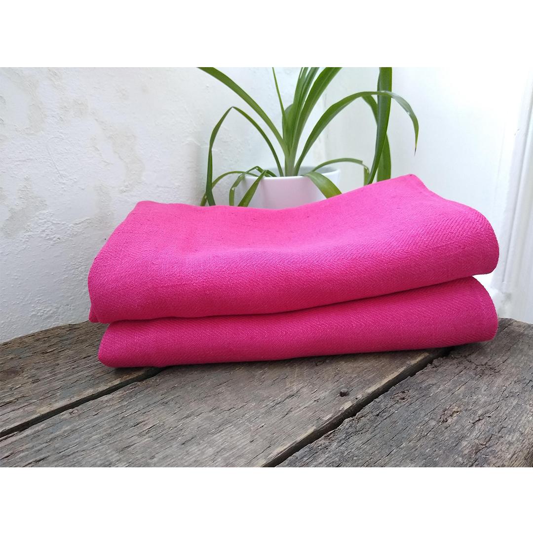 100% Linen Beach/Bath Towel - Lara Bright Pink