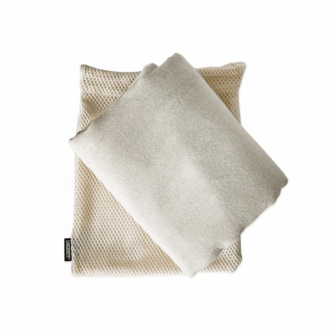 Travel Towel - Organic Cotton & Linen Mix with Cotton Mesh Bag