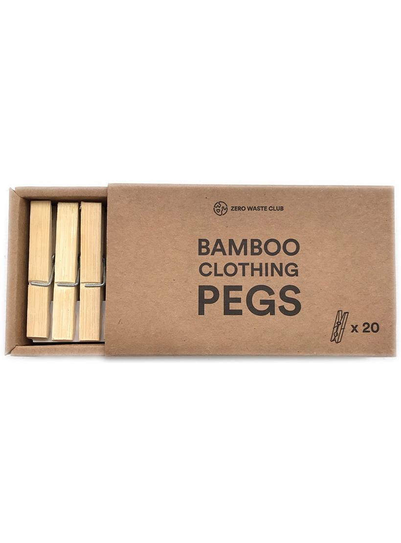 Bamboo Clothes Pegs - Pack of 20 showing Open box
