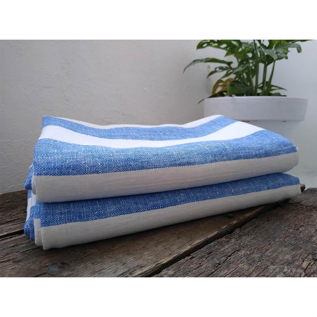 100% Linen Beach/Bath Towel - Philippe - Blue